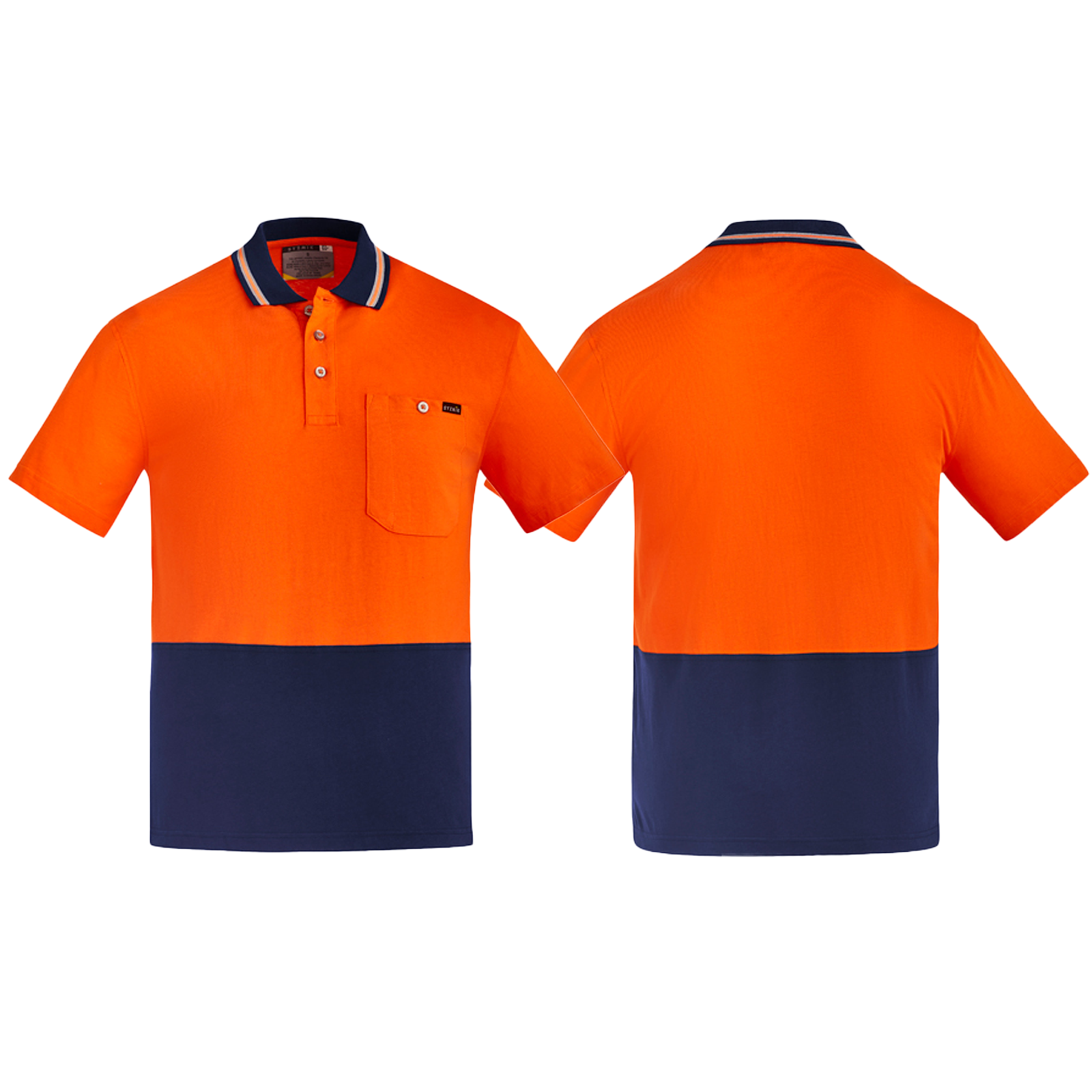 ZH435_Orange_Navy_Front_Back_Syzmik_SunSafe_Australia.png