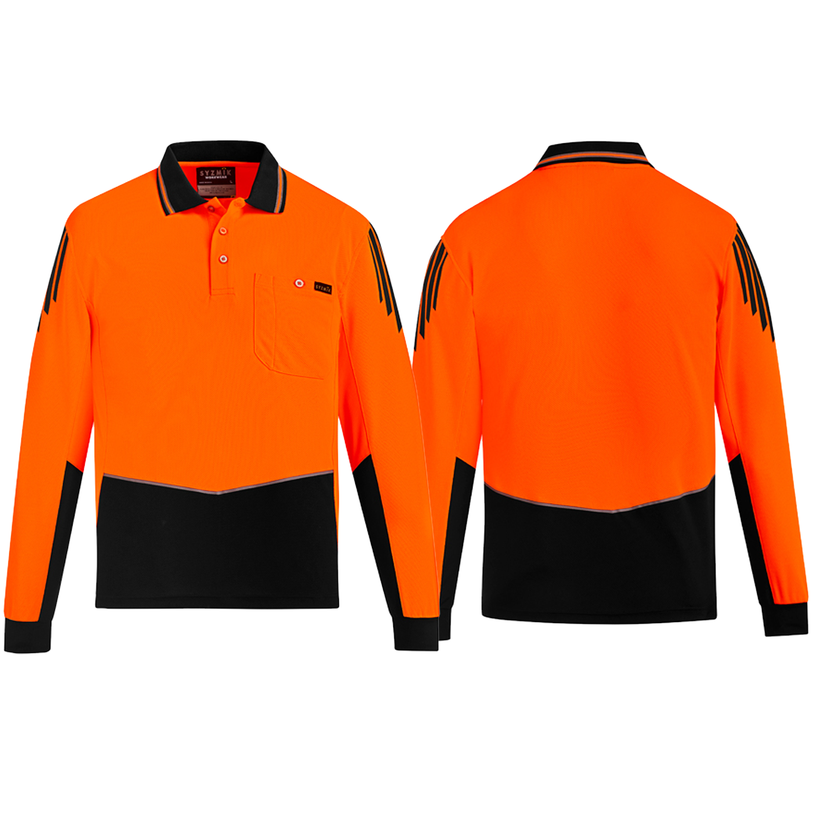 ZH310_Orange_Black_Front_Back_Syzmik_SunSafe_Australia.png