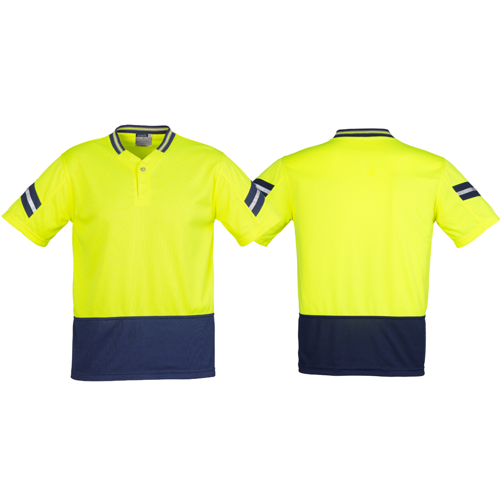 ZH245_Yellow_Navy_Front_Back_Syzmik_SunSafe_Australia.png