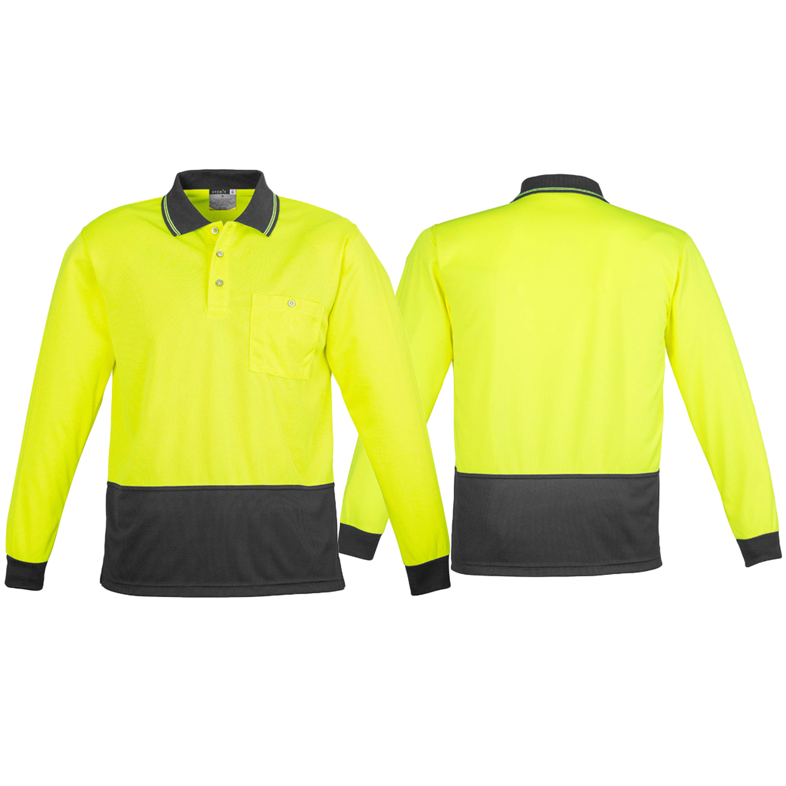 ZH232_Yellow_Charcoal_Front_Back_Syzmik_SunSafe_Australia.png