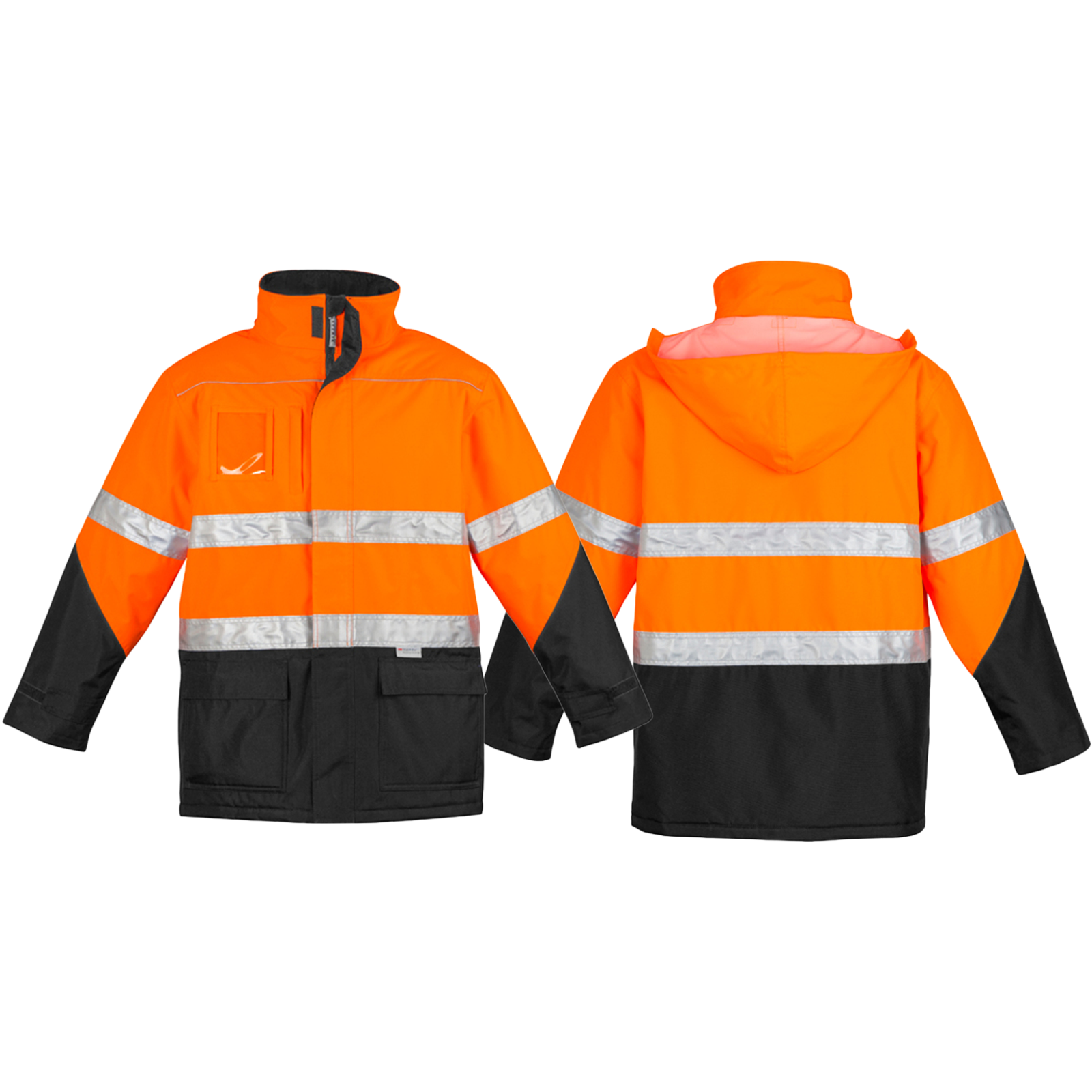 ZJ350_Orange_Black_Front_Back_Syzmik_SunSafe_Australia.png