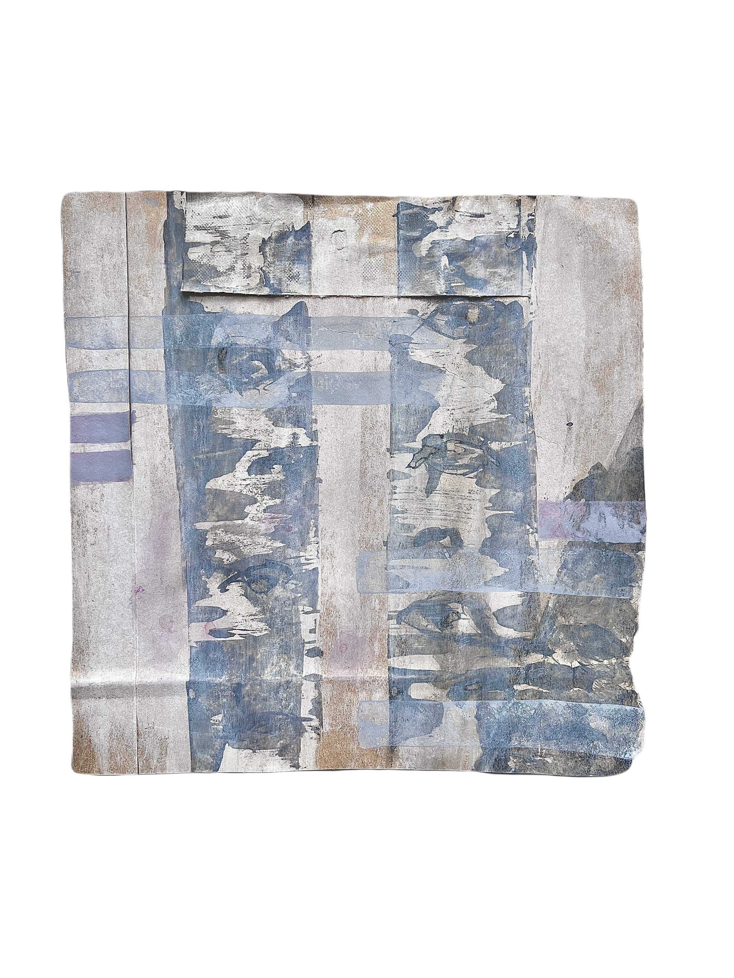 Birches | 25,5cm x 25cm | inks on repurposed paper (Rotterdam, 2022)