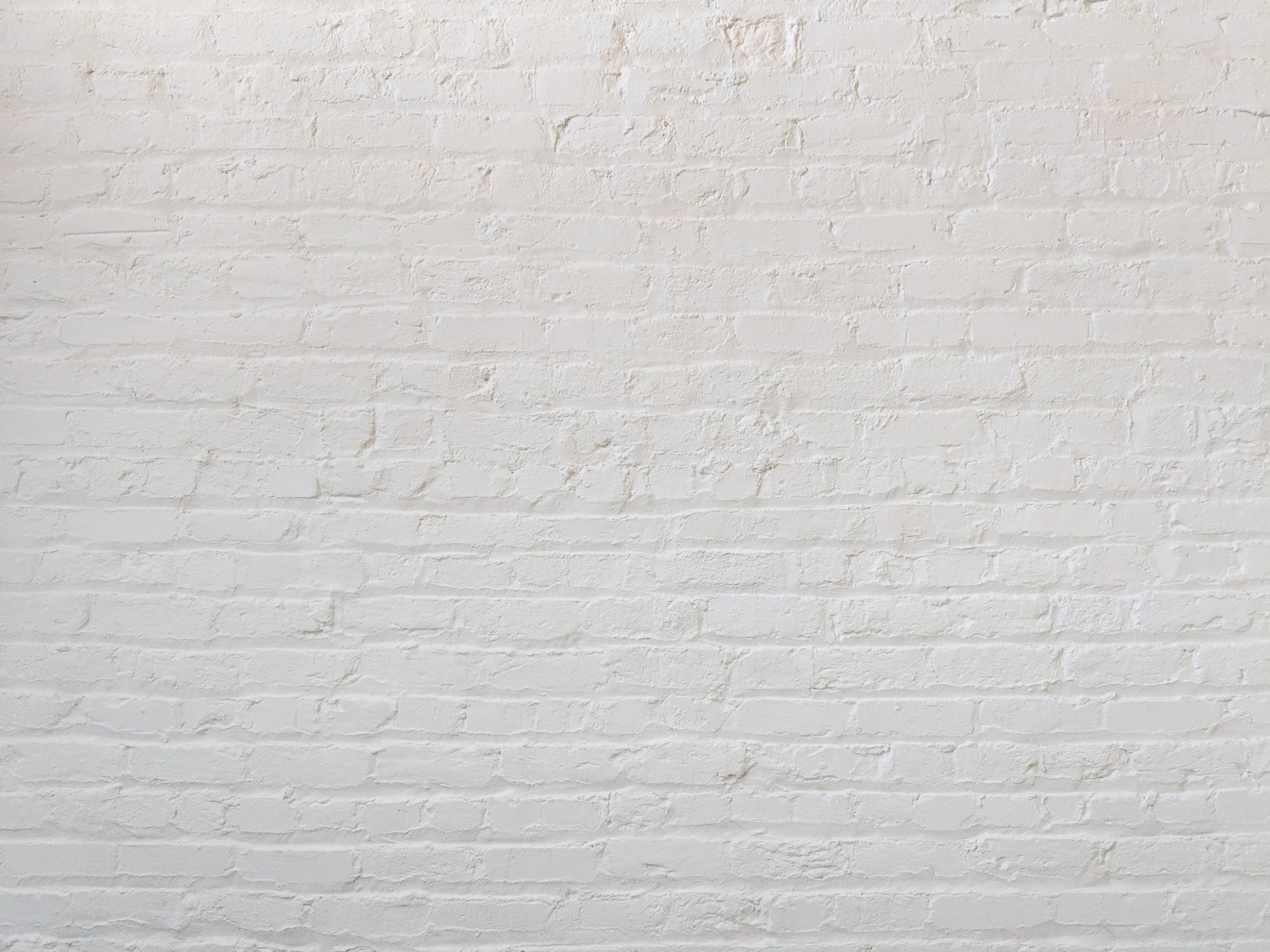 White painted brick wall.
