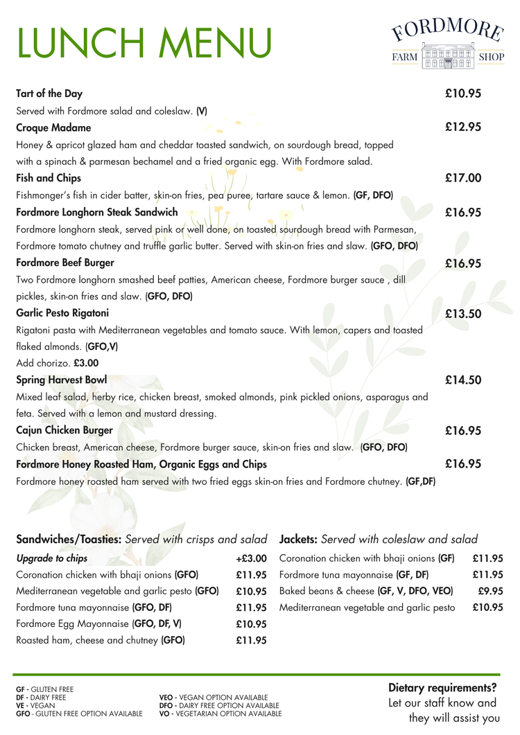 Café — Fordmore Farm Shop