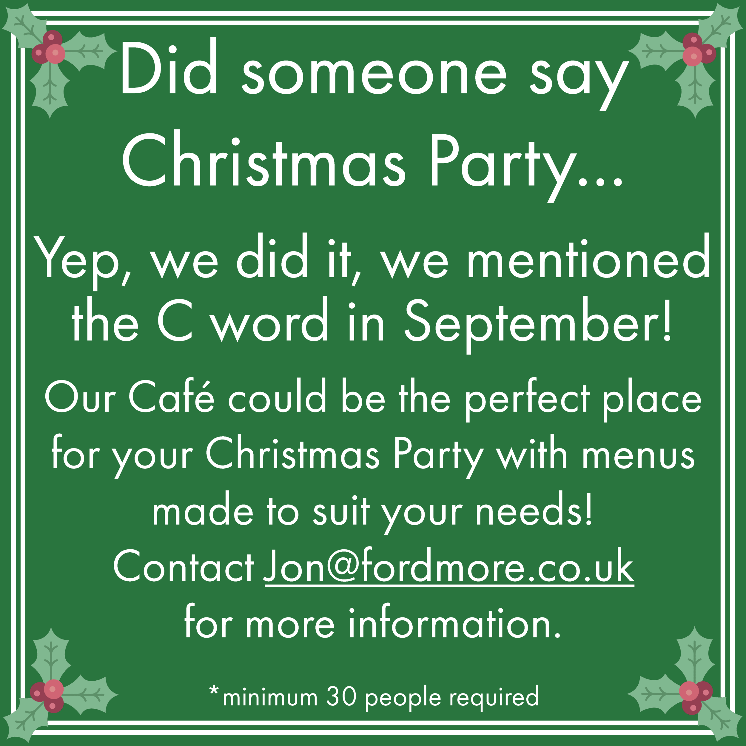 Christmas Parties at Fordmore 