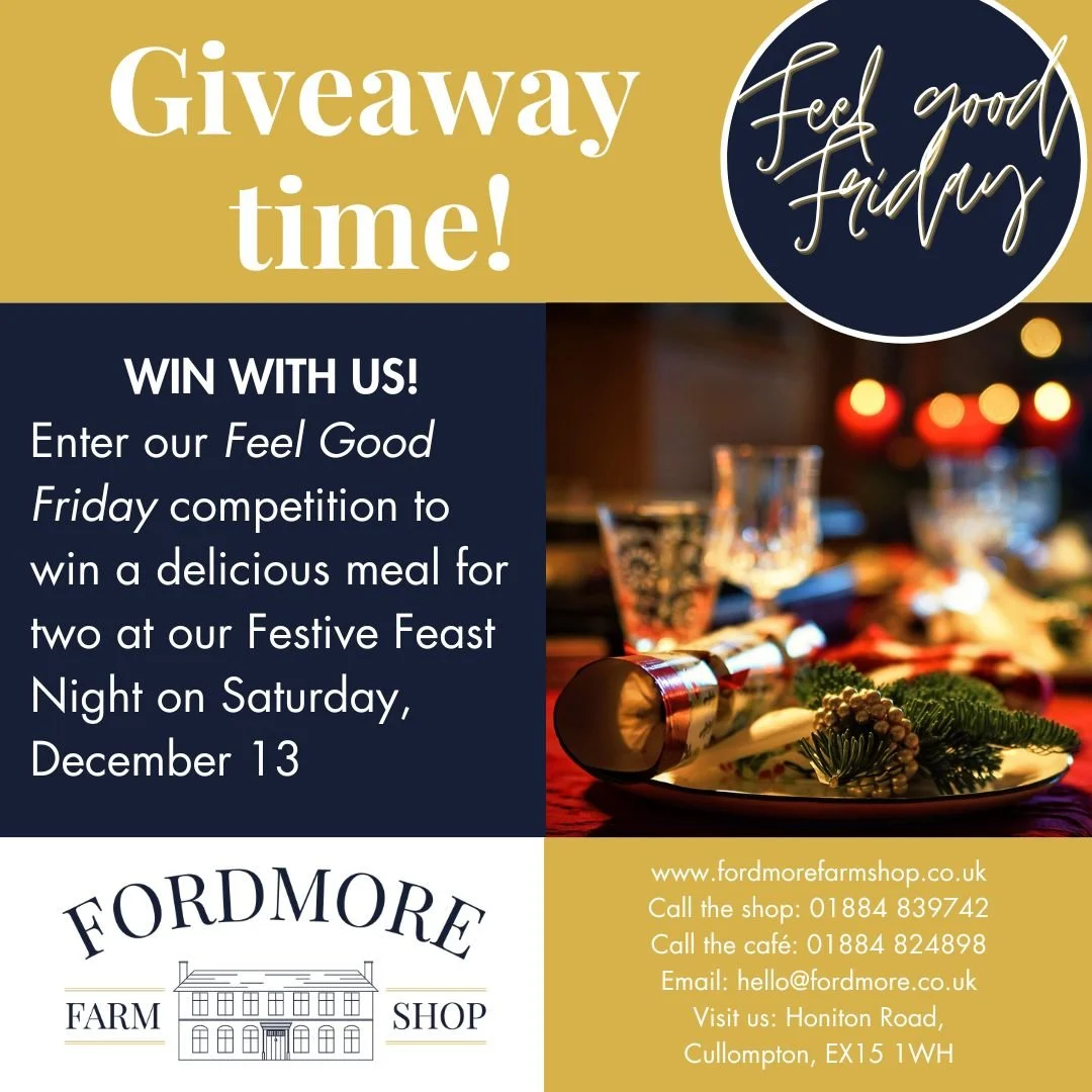 🎉 Feel-Good Fridays are here at Fordmore! 🎉
We’re kicking off five fabulous weeks of giveaways - our way of saying thank you for your amazing support this year and spreading a little extra festive cheer in the run-up to Christmas!
Each Frid