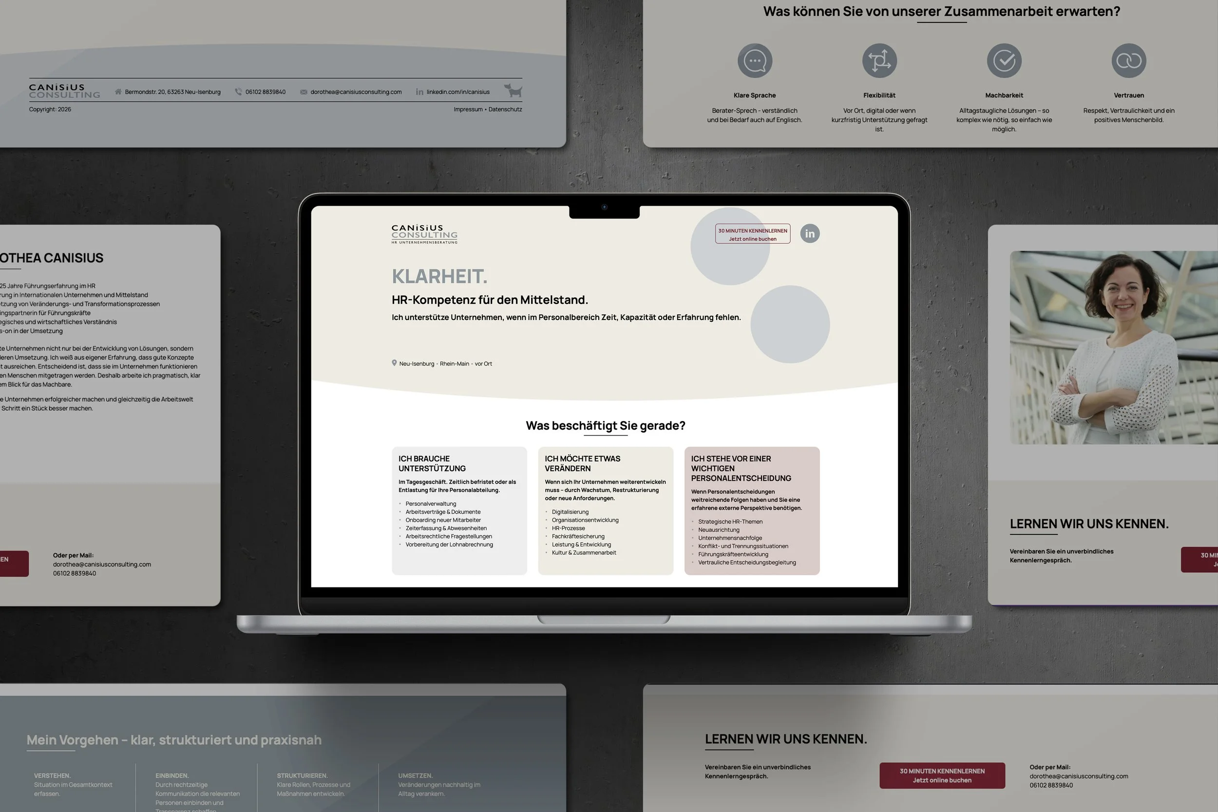 Canisius Consulting | HR Unternehmensberatung. Corporate Design, Landingpage