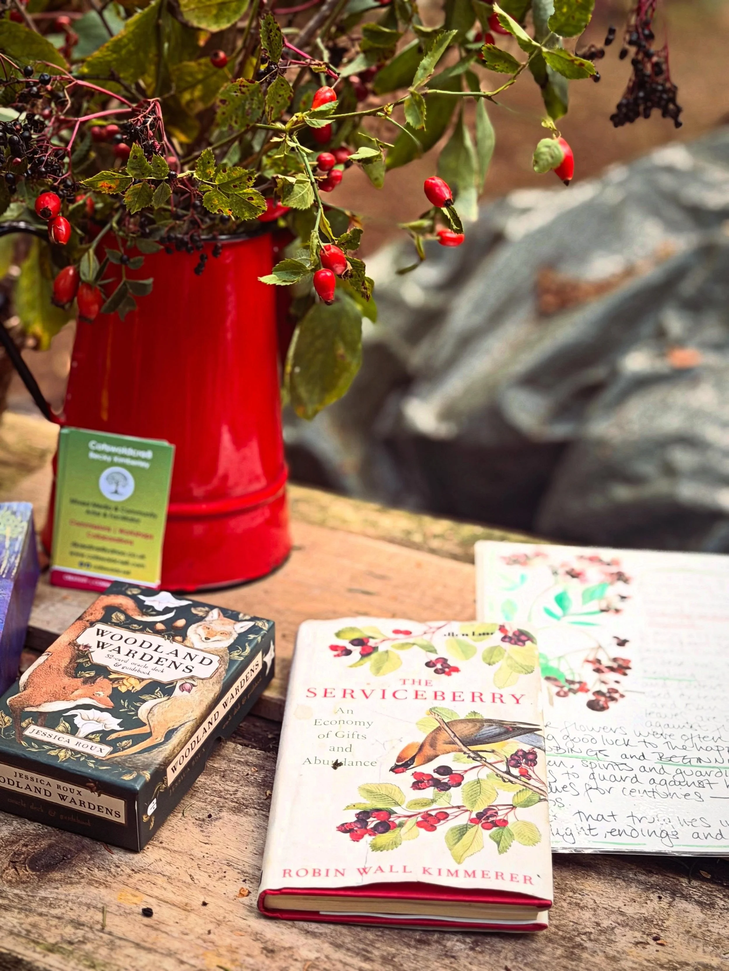 A snapshot of our day together in the woods. So much goes into these days, practical and logistical, emotional and embodied, spontaneity and soulfulness, finding the right words and the best rituals, and the most eclectic packing list you've ever see