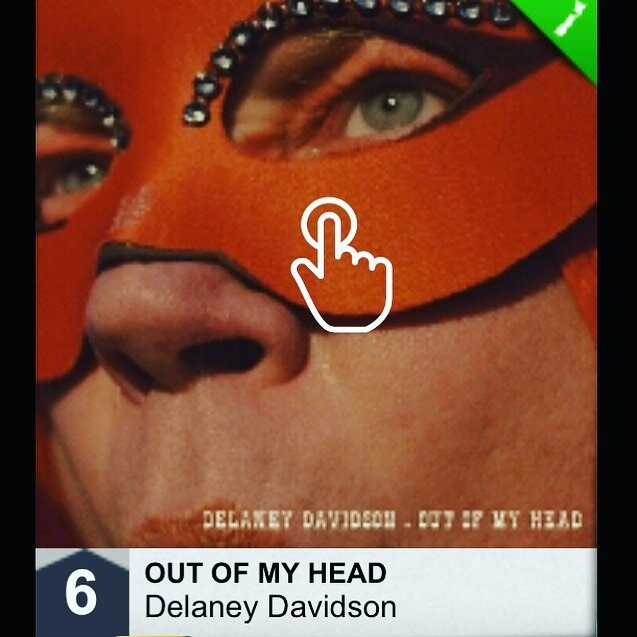 Rocketing into the charts at number 7 and overtaking myself into position number 6! Charts look out!! #outofmyheaddd #delaneydavidson #payola