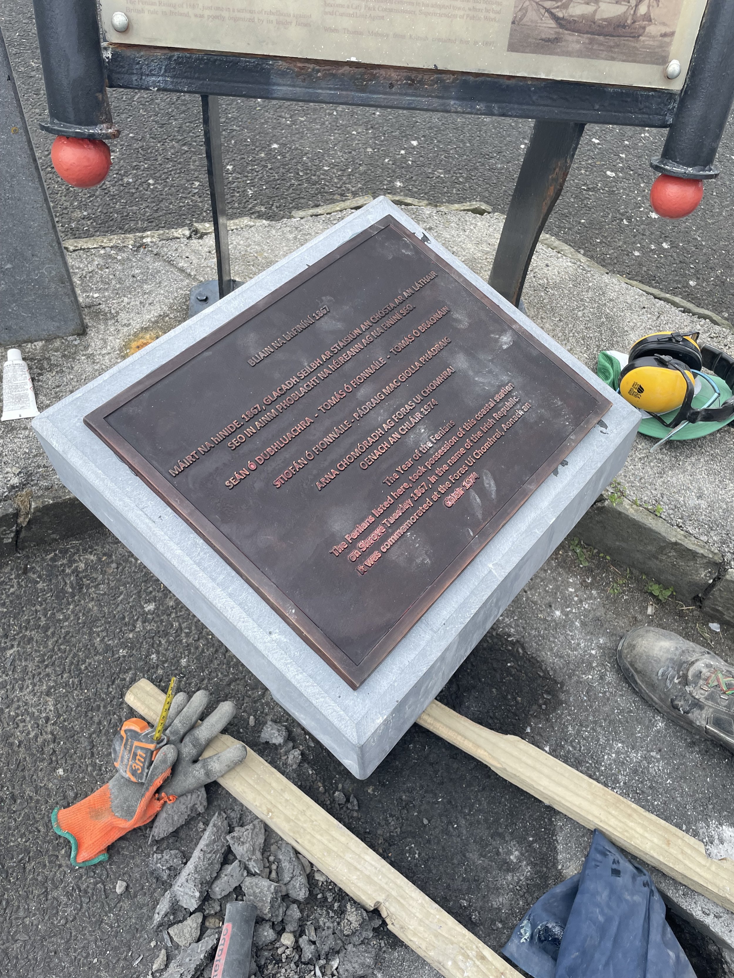 Fenian Plaque Installation