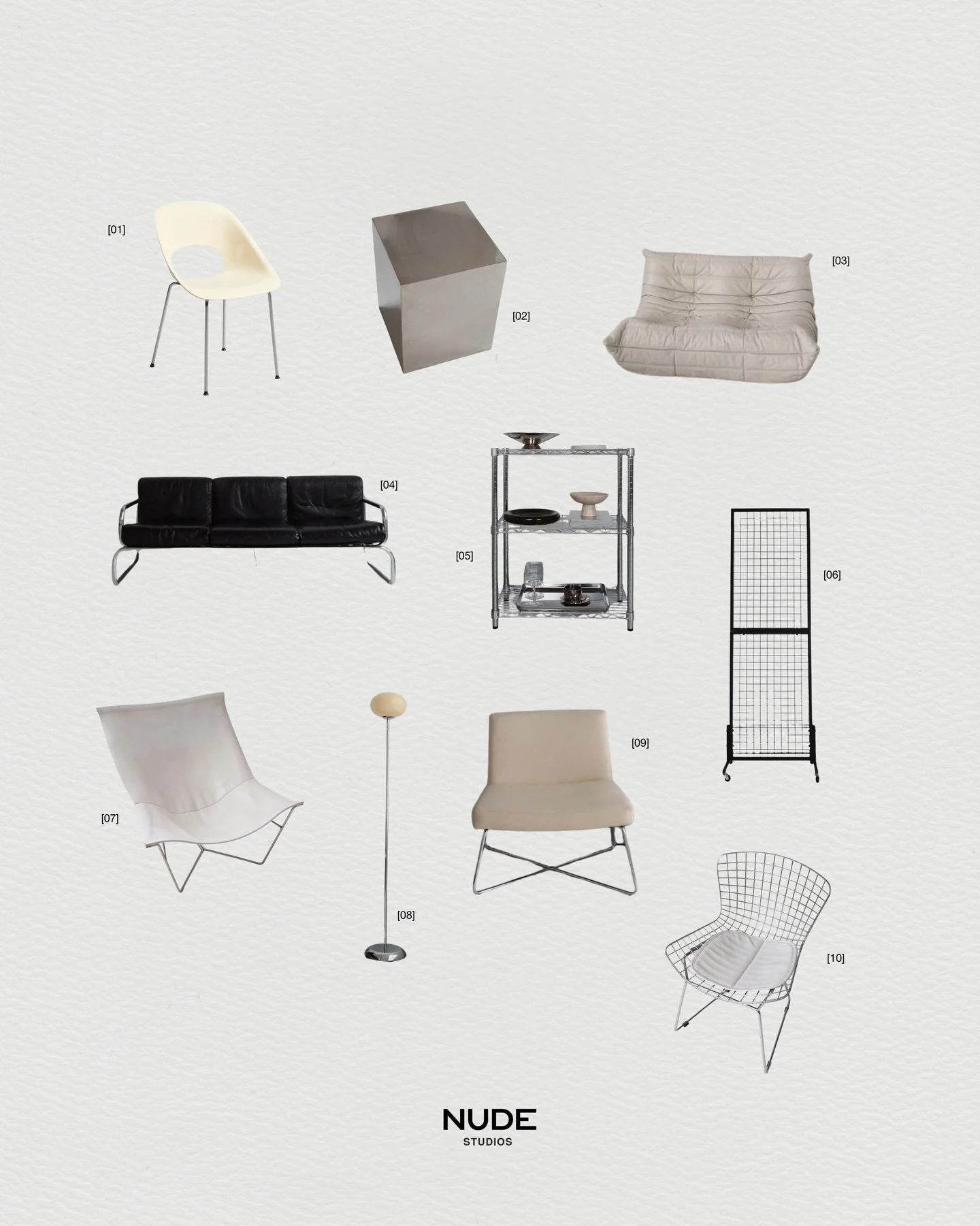 a closer look at the studio details 💿

chrome, soft neutrals and vintage textures - all selected to elevate every frame.

featuring a vintage togo, chrome cube and black leather seating.

hire our west london content studio via the link in our bio.
