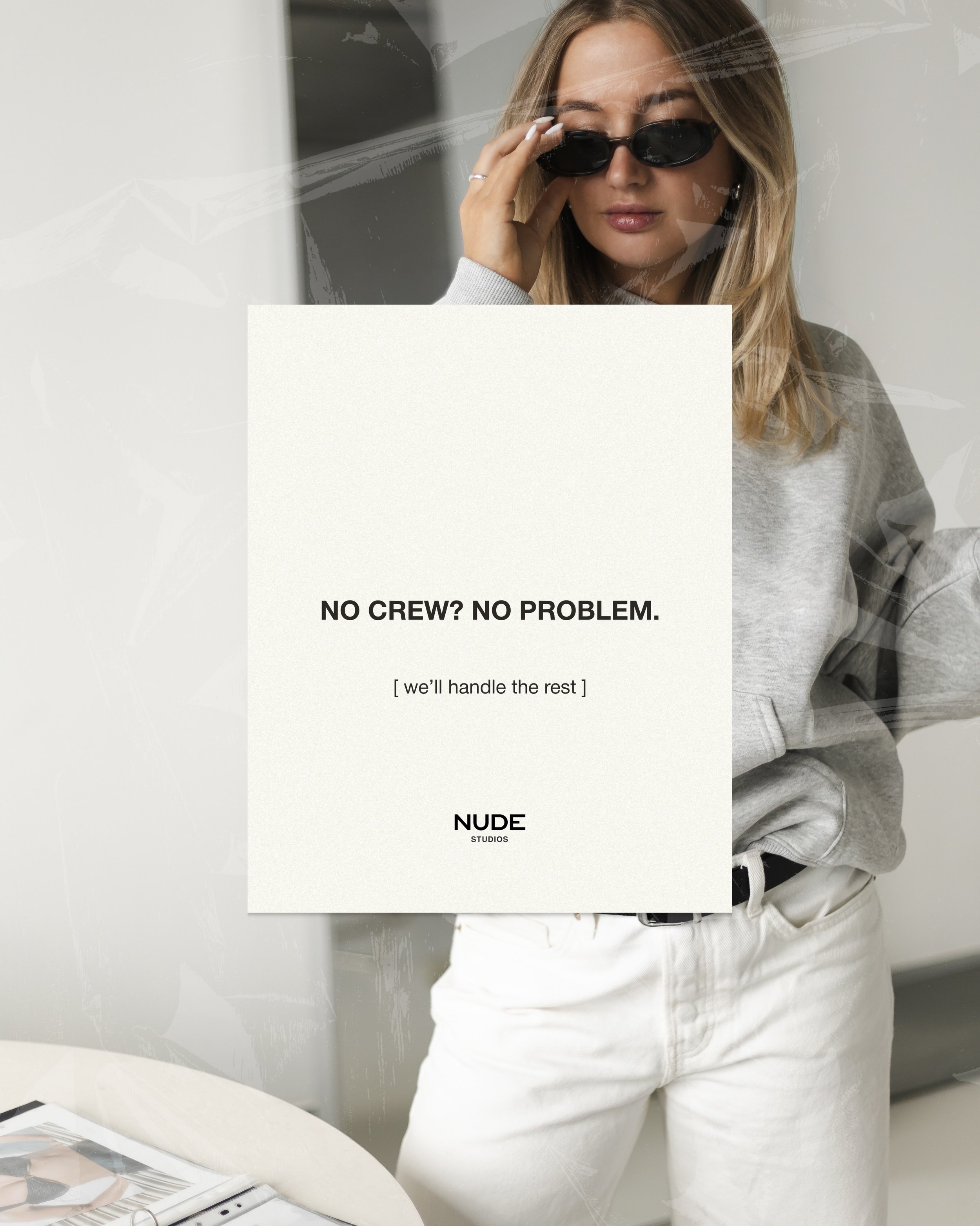 no crew? no problem 📹

alongside studio hire, we also offer full content creation services through our creative agency @nudesocial - from creative direction and shoot planning to shooting and editing.

and the best part? you&rsquo;ll receive 20% off