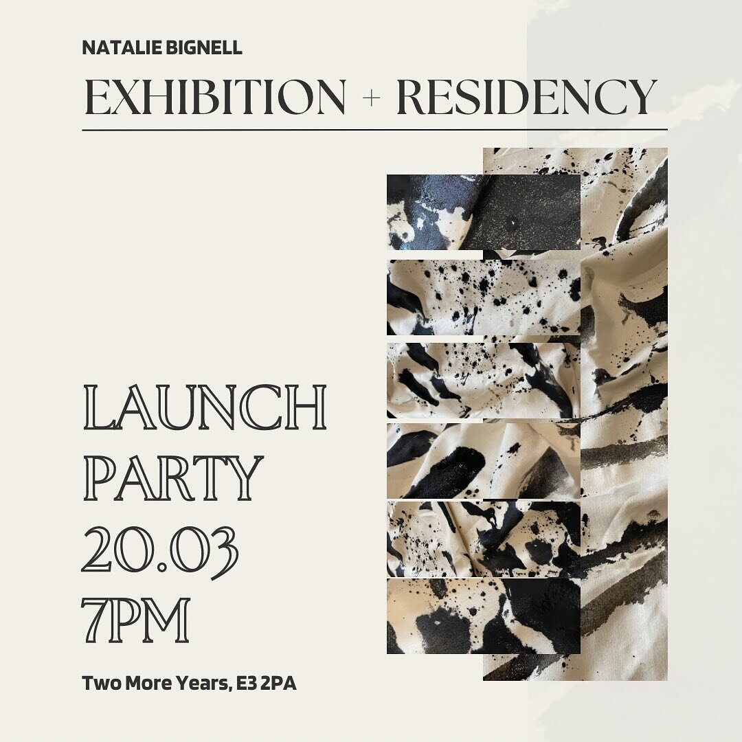LAUNCH PARTY! save the date and spread the word!
20th March 2024 👩&zwj;🎨😍🎉

On the 20th March I will be launching a month-long art exhibition and residency @two_moreyears in Hackney Wick. Party from 7pm, drinks, DJs and Art. Bring your friends an