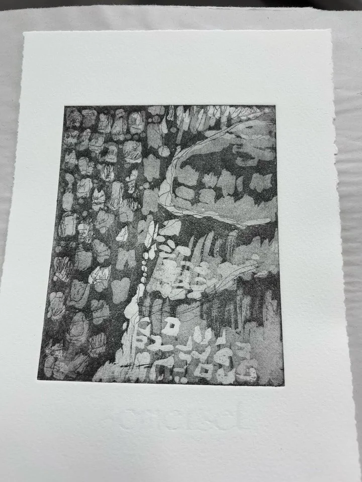 Copper plate etching prints&hellip;
Soft ground. Aquatint. 
.
#disabledartist #etching #printmakingart #markmaking #printmakingprocess