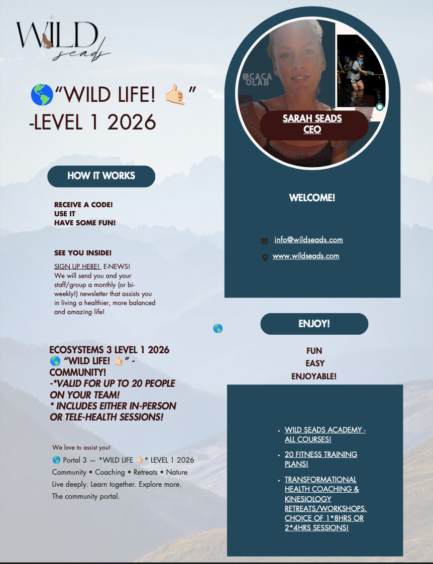 WILD LIFE ECOSYSTEMS 2026 WILD SEADS COACHING LEVEL 1