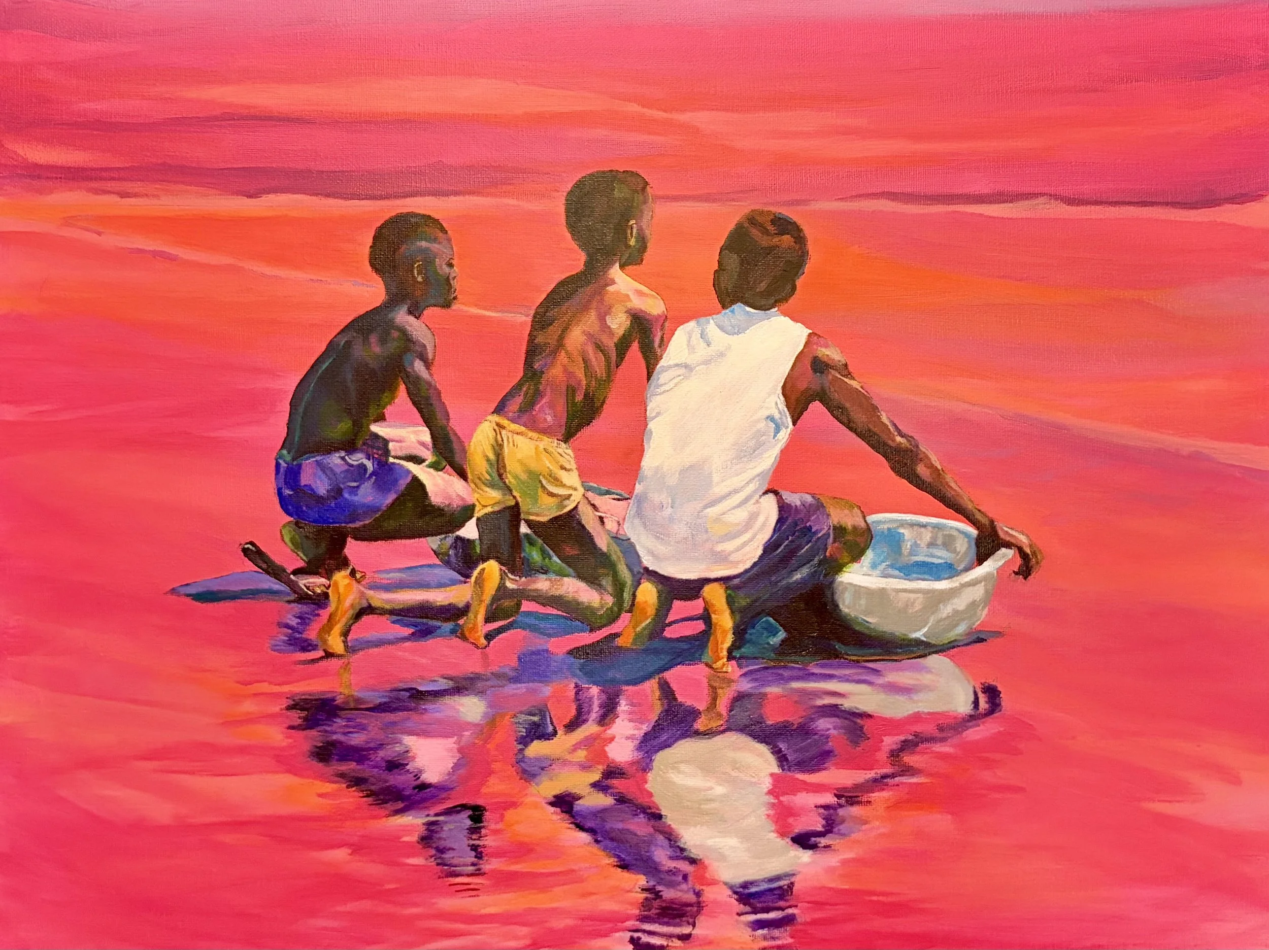 Facing The Shores of Tomorrow, acrylic on canvas, 18x24"