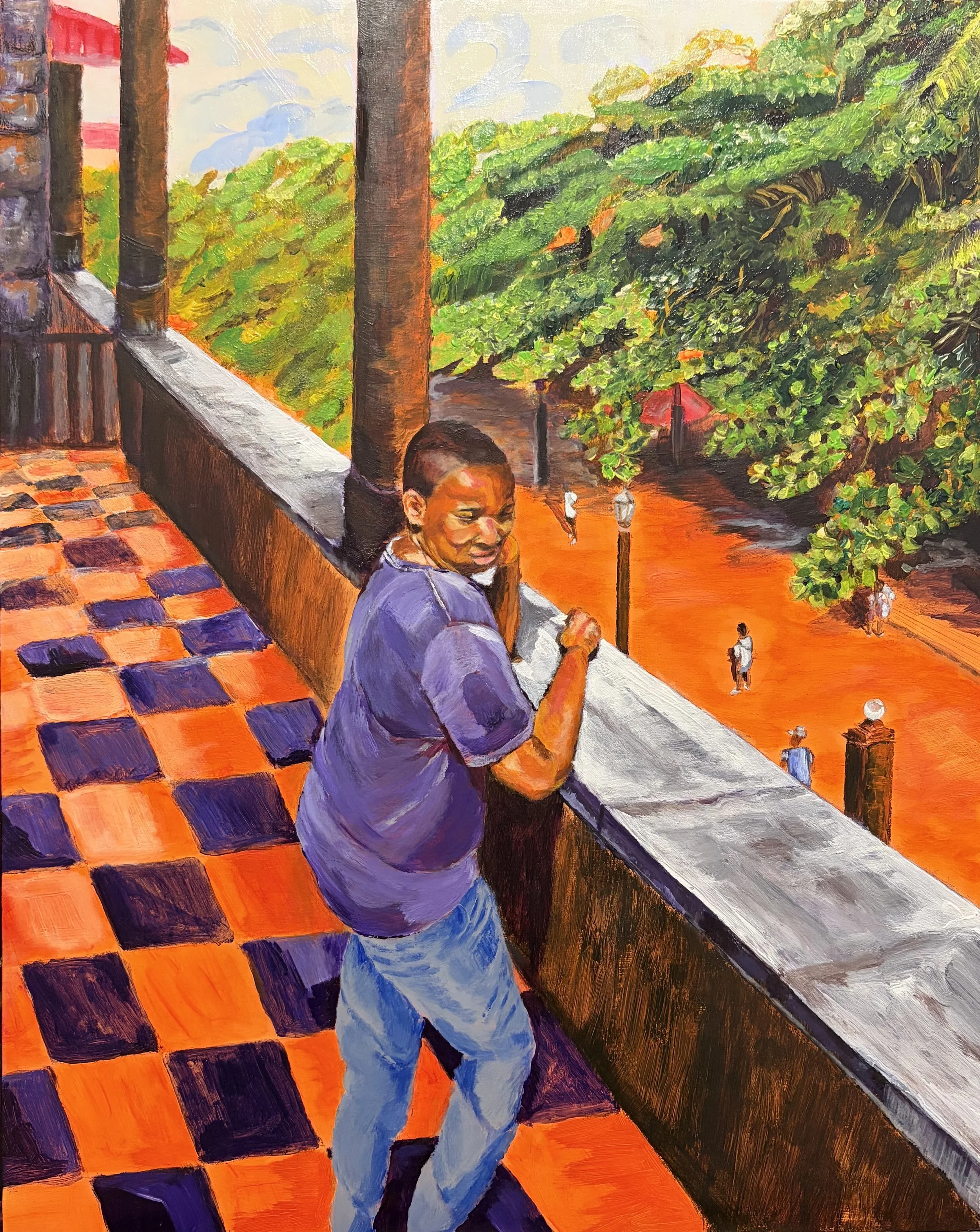 Watching The Day Unfold, acrylic on wood, 16x20"