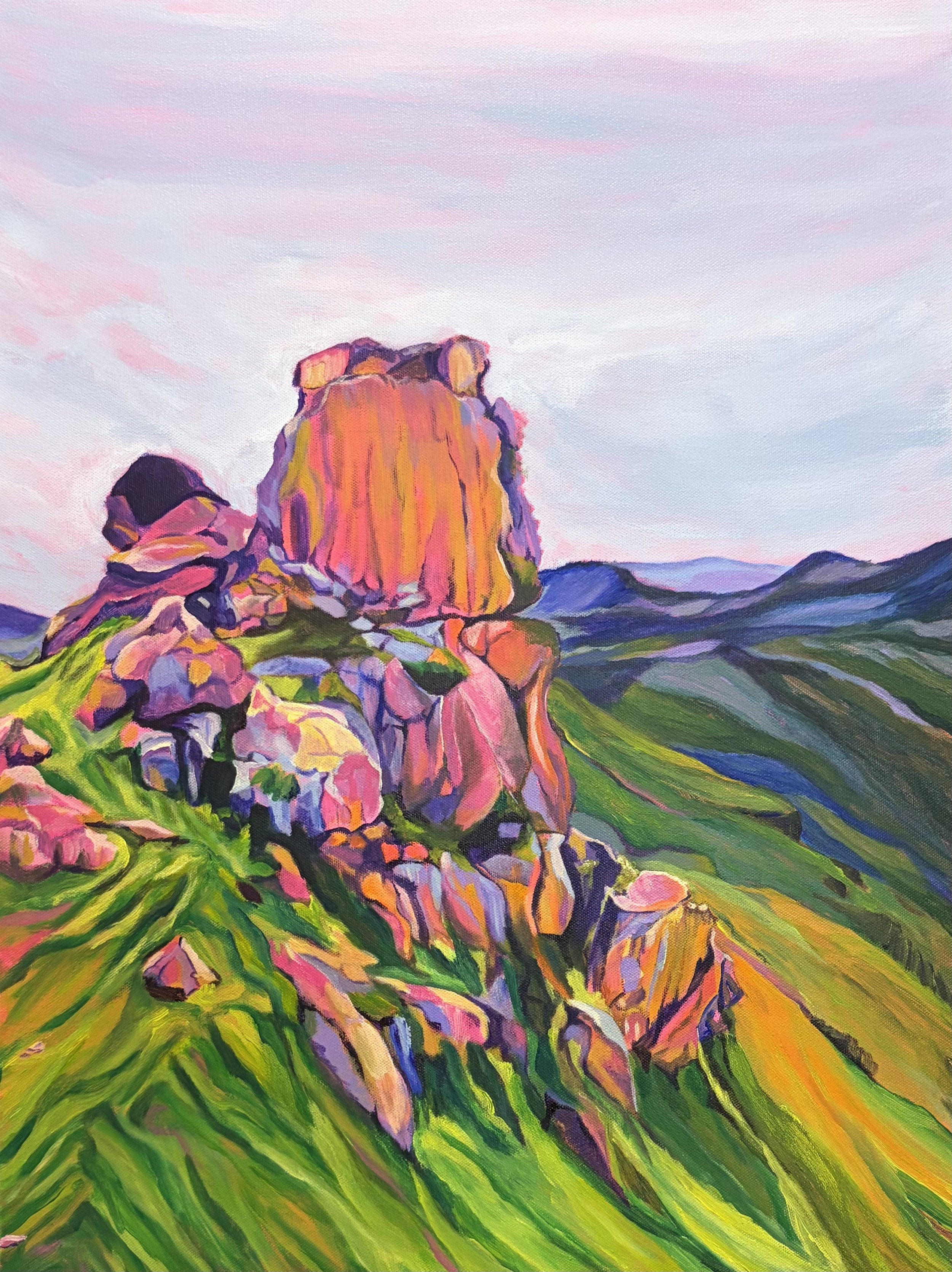 The Watching Stones, acrylic on canvas, 18x24" 2026