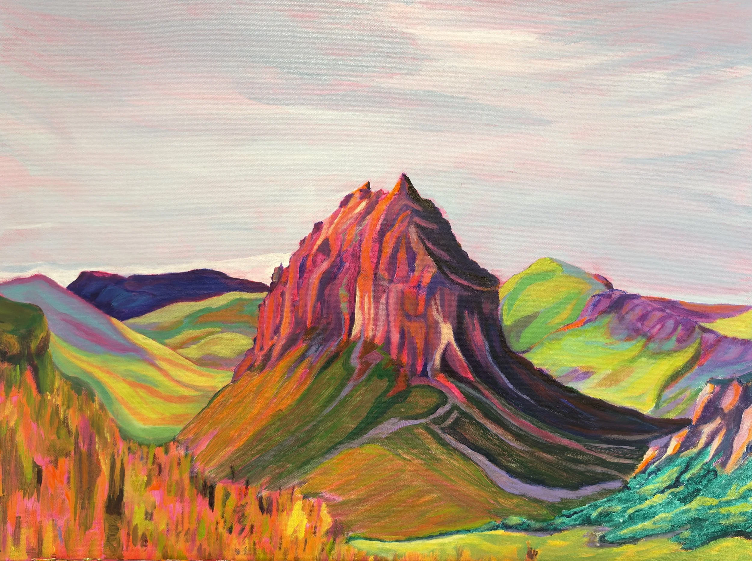 Ol Donyo Le Satima - Mountain of The Young Bull, acrylic on canvas, 18x24" 2026