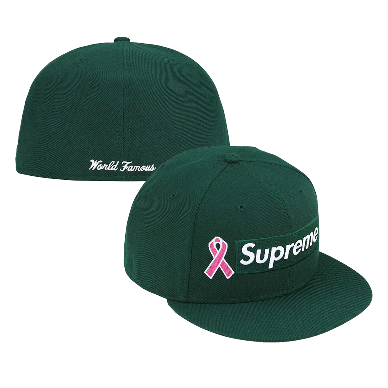 Supreme New Era Breast Cancer Awareness Box Logo Hat Dark Green