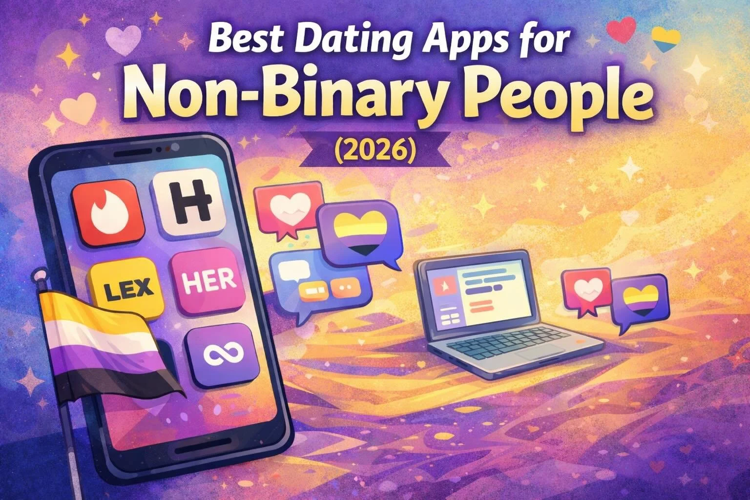 Best Dating Apps for Non-Binary People (2026): Tinder, Hinge, Lex, HER &amp; More