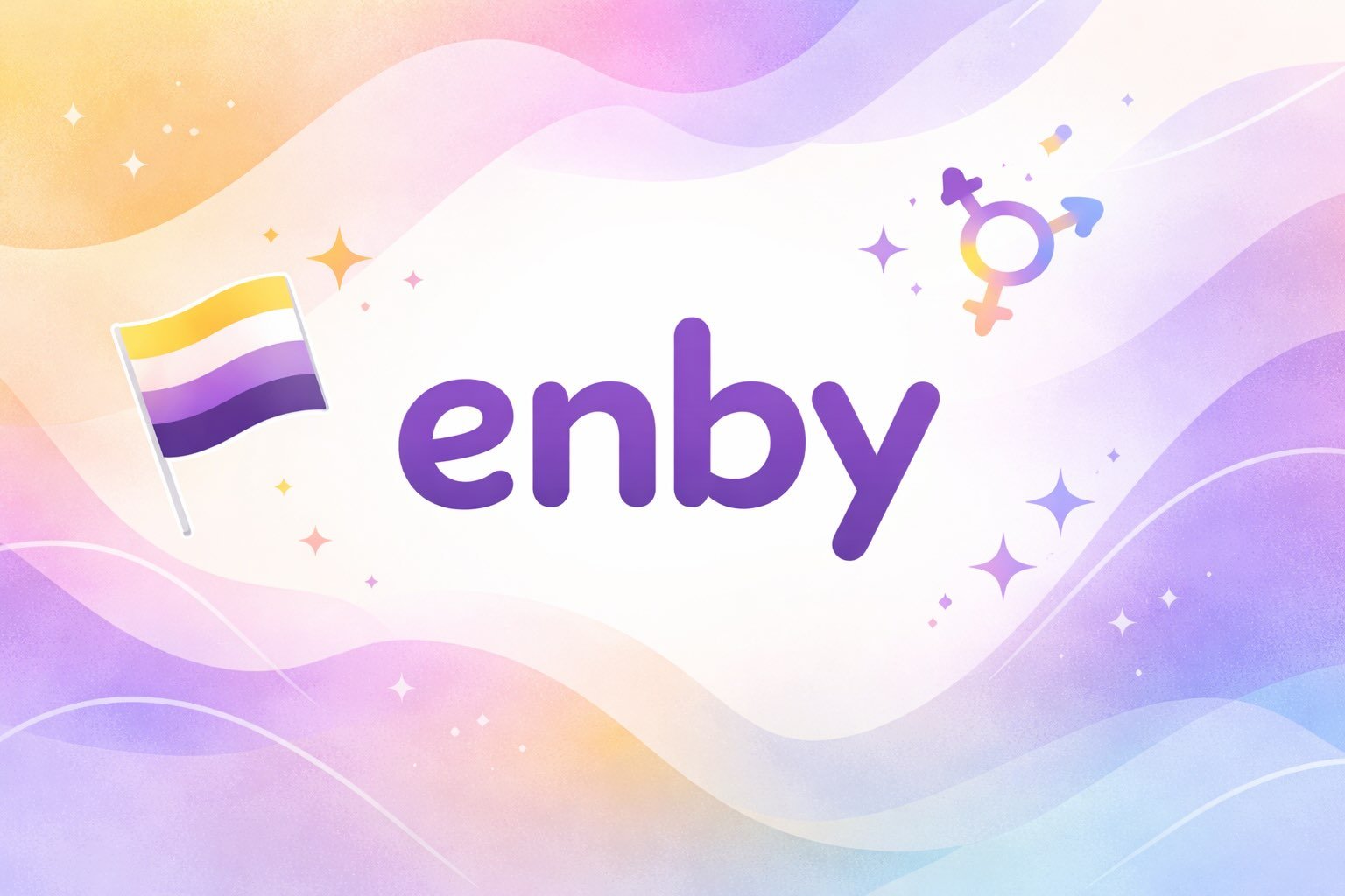 Enby meaning explained with abstract design representing non-binary identity and language