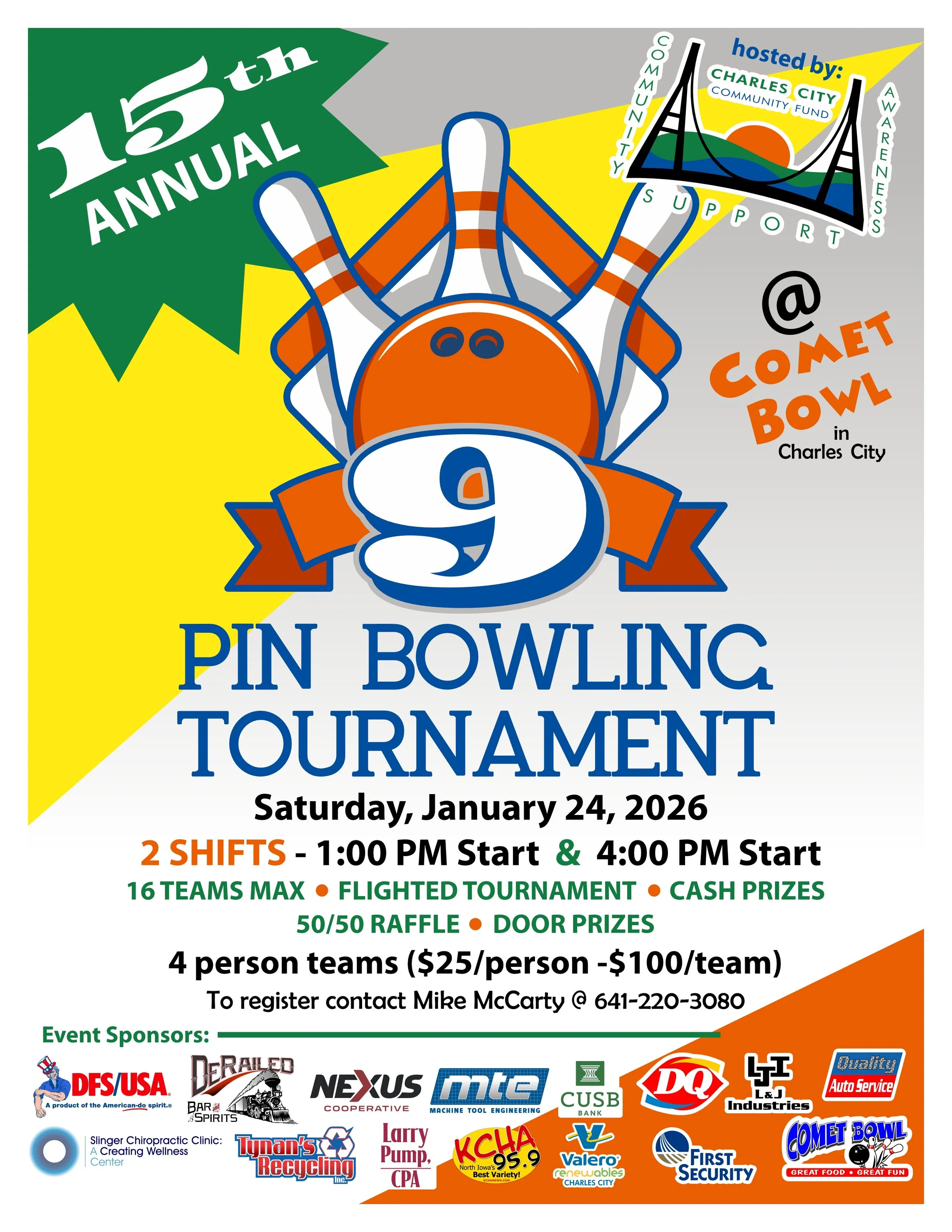 Charles City Community Fund 15th Annual Bowling Tournament