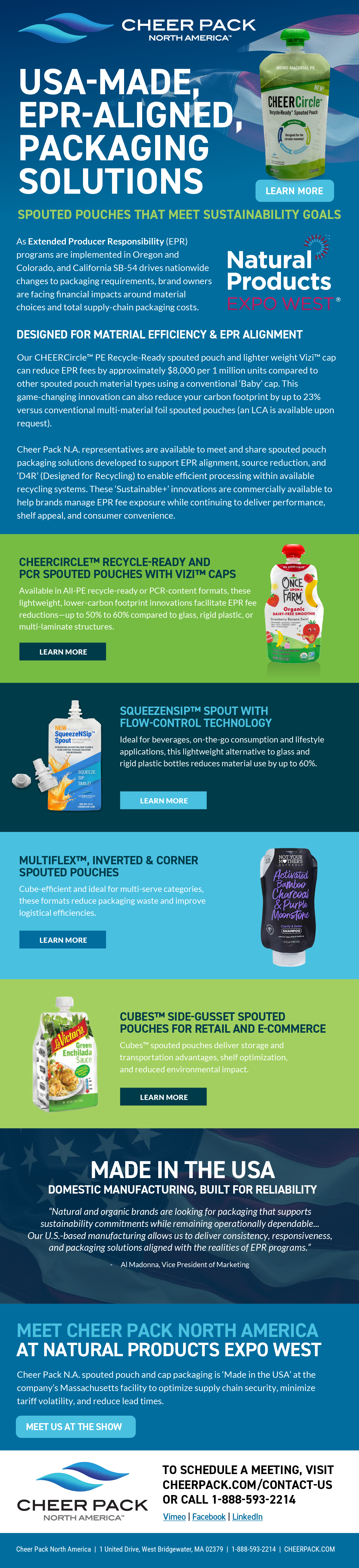 Cheer Pack North America Showcases U.S.-Made, EPR-Aligned Packaging Solutions at Natural Products Expo West 2026
