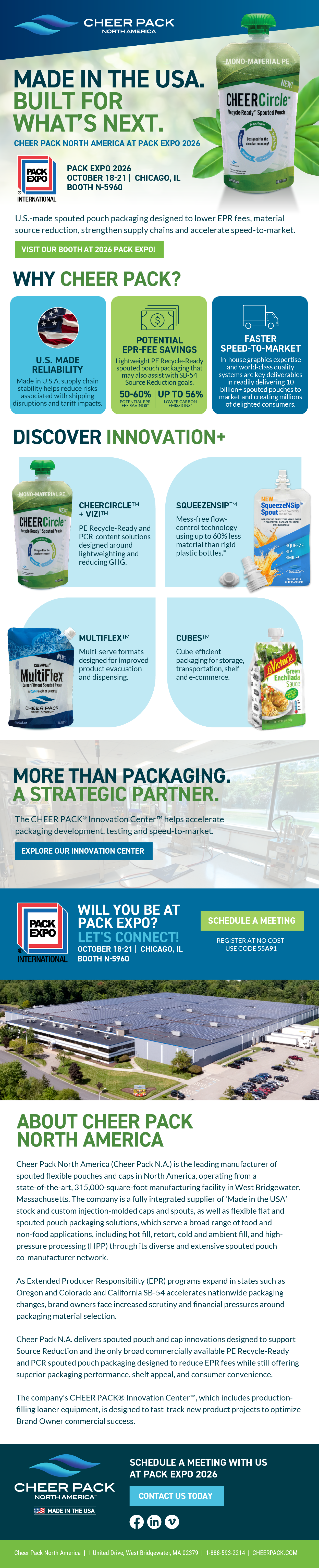 CHEER PACK North America to Showcase U.S.-Made, EPR-Focused Packaging Innovation at PACK EXPO