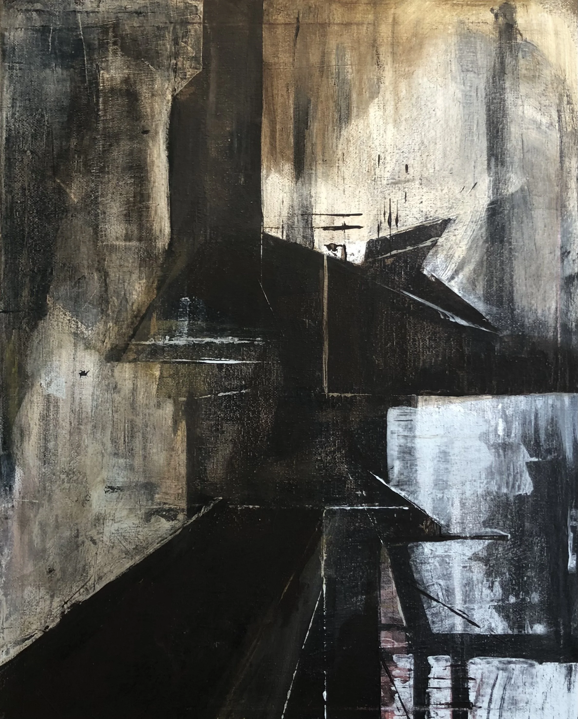 FALLING MAN 4, acrylic on canvas, 40 x 50 cm