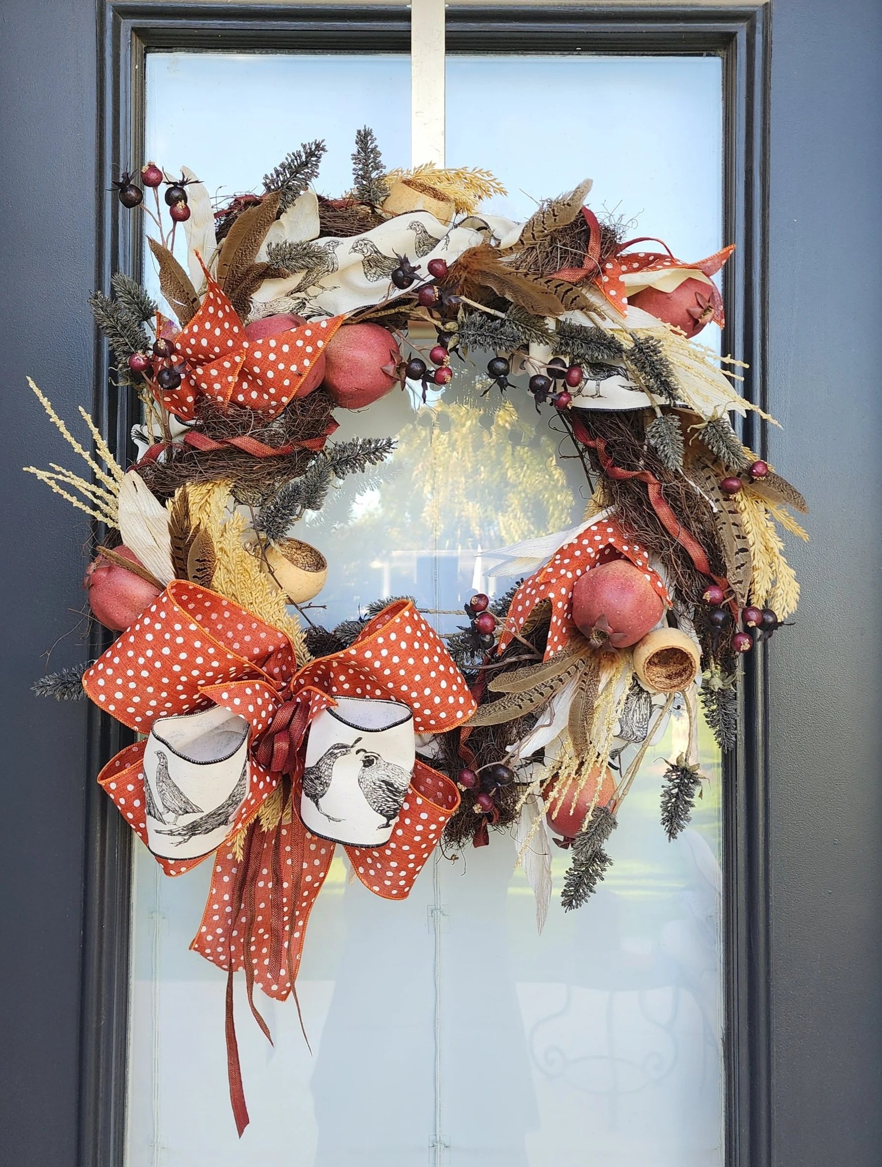 Fall Wreath, Pomegranate Wreath, Harvest Wreath