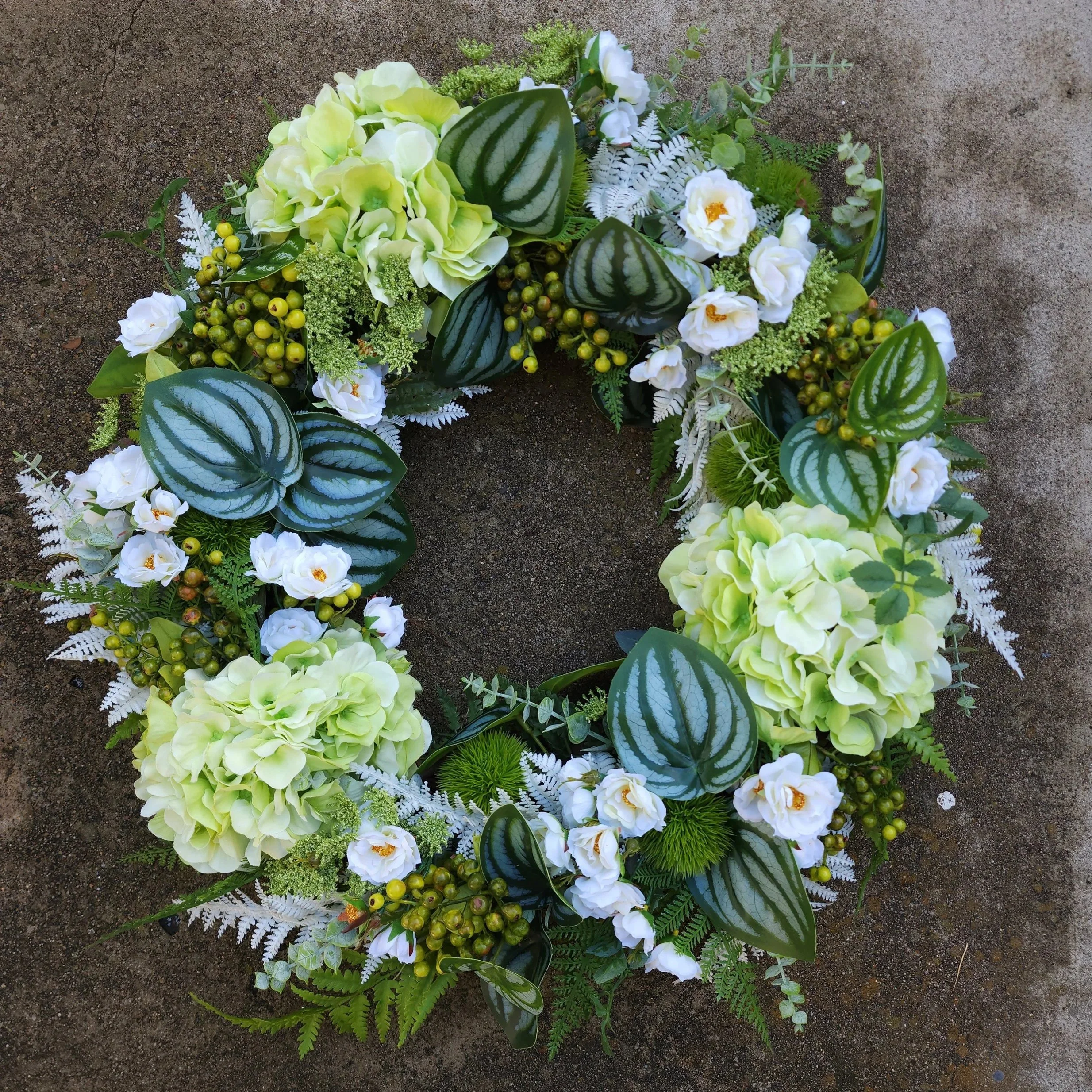 Spring Wreath, White and Green Wreath