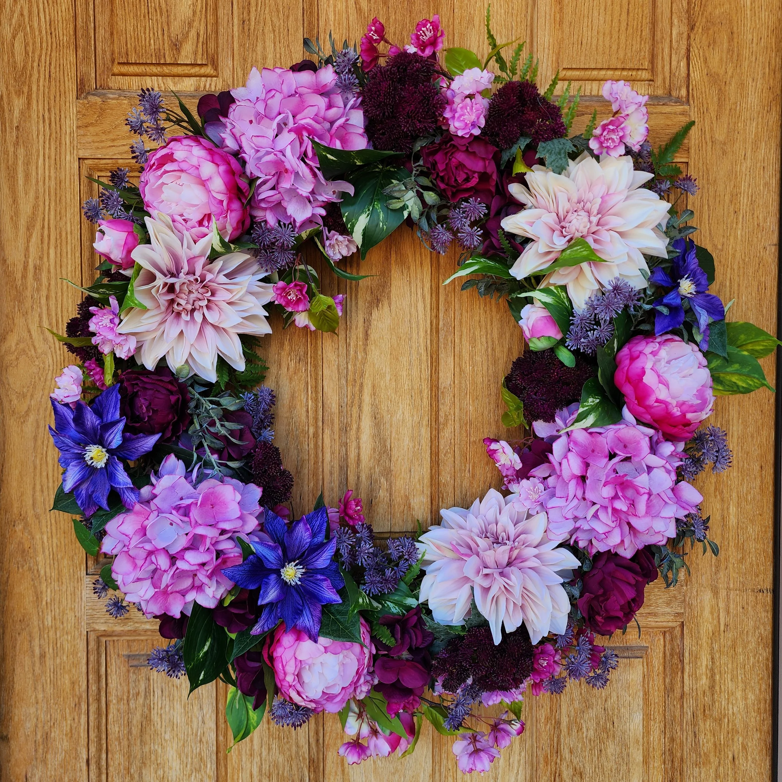 Floral Wreath, Spring Wreath, Flower Wreath, Pink and Purple Wreath