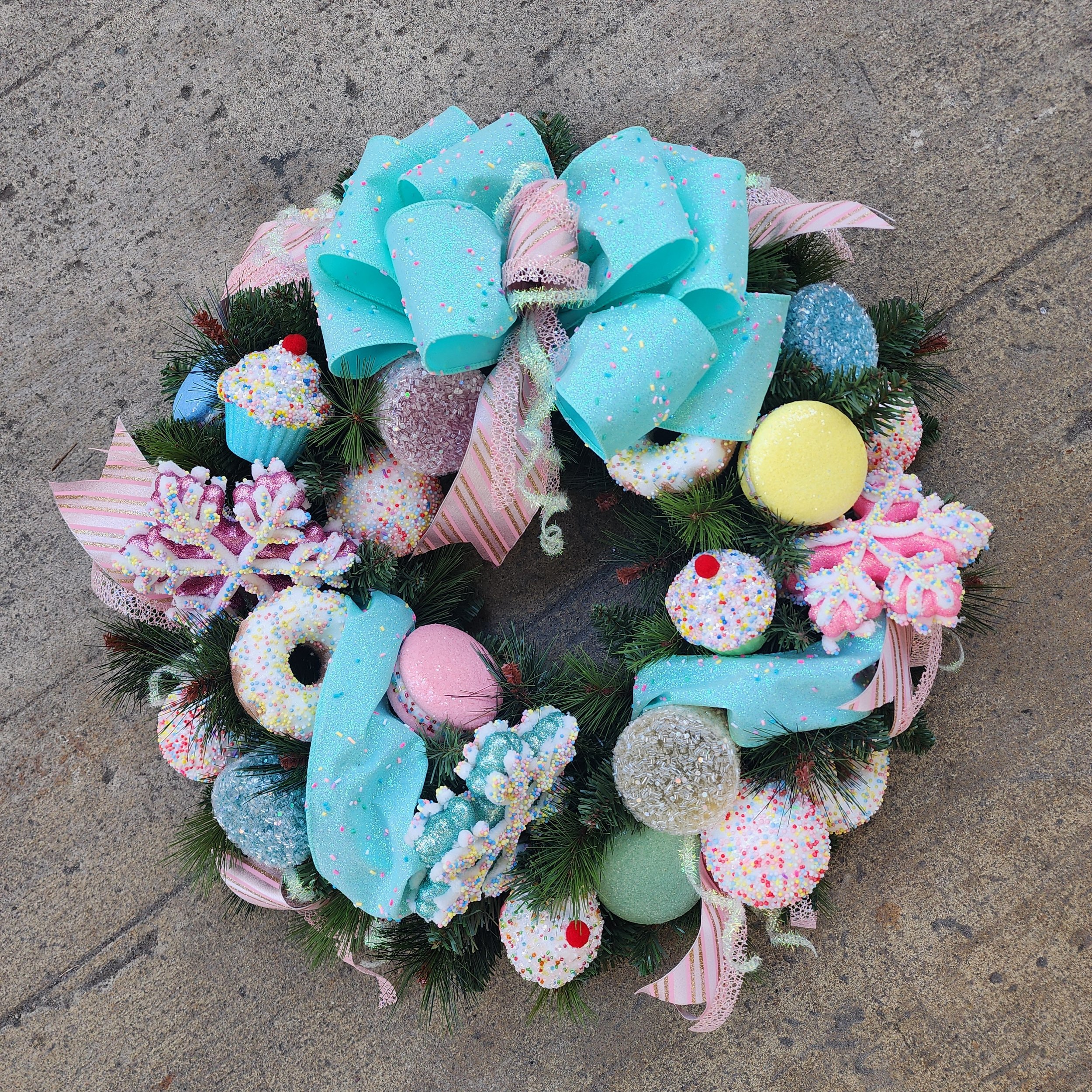 Christmas Wreath, Sweet Wreath, Candy Wreath, Pastel Wreath