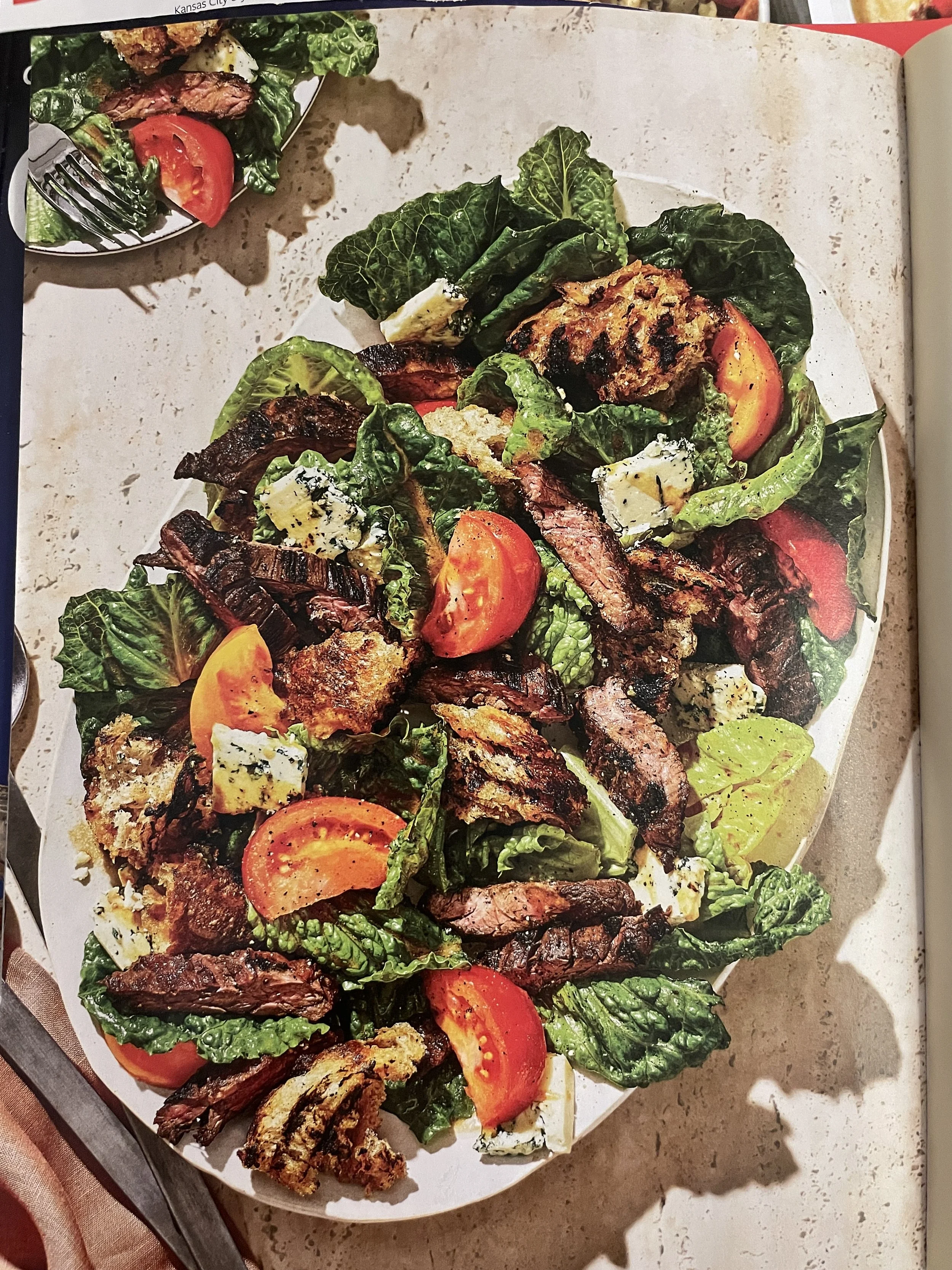 Steakhouse Salad With Grilled Corn, And Blue Cheese Dressing