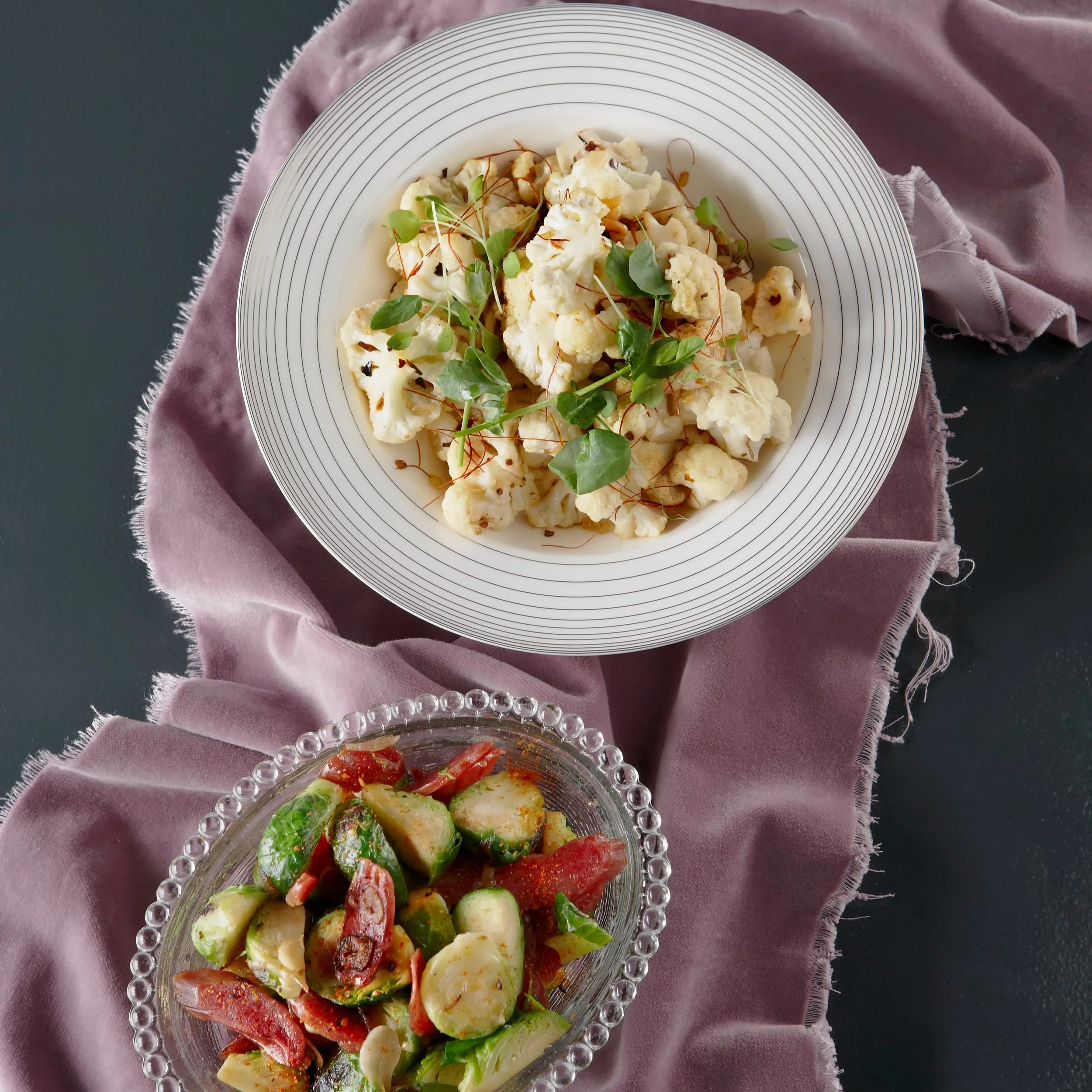 Roasted cauliflower with lemon, chile and watercress