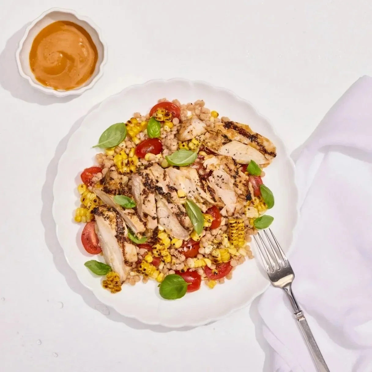 Chicken, Roasted Corn, and Couscous Salad
