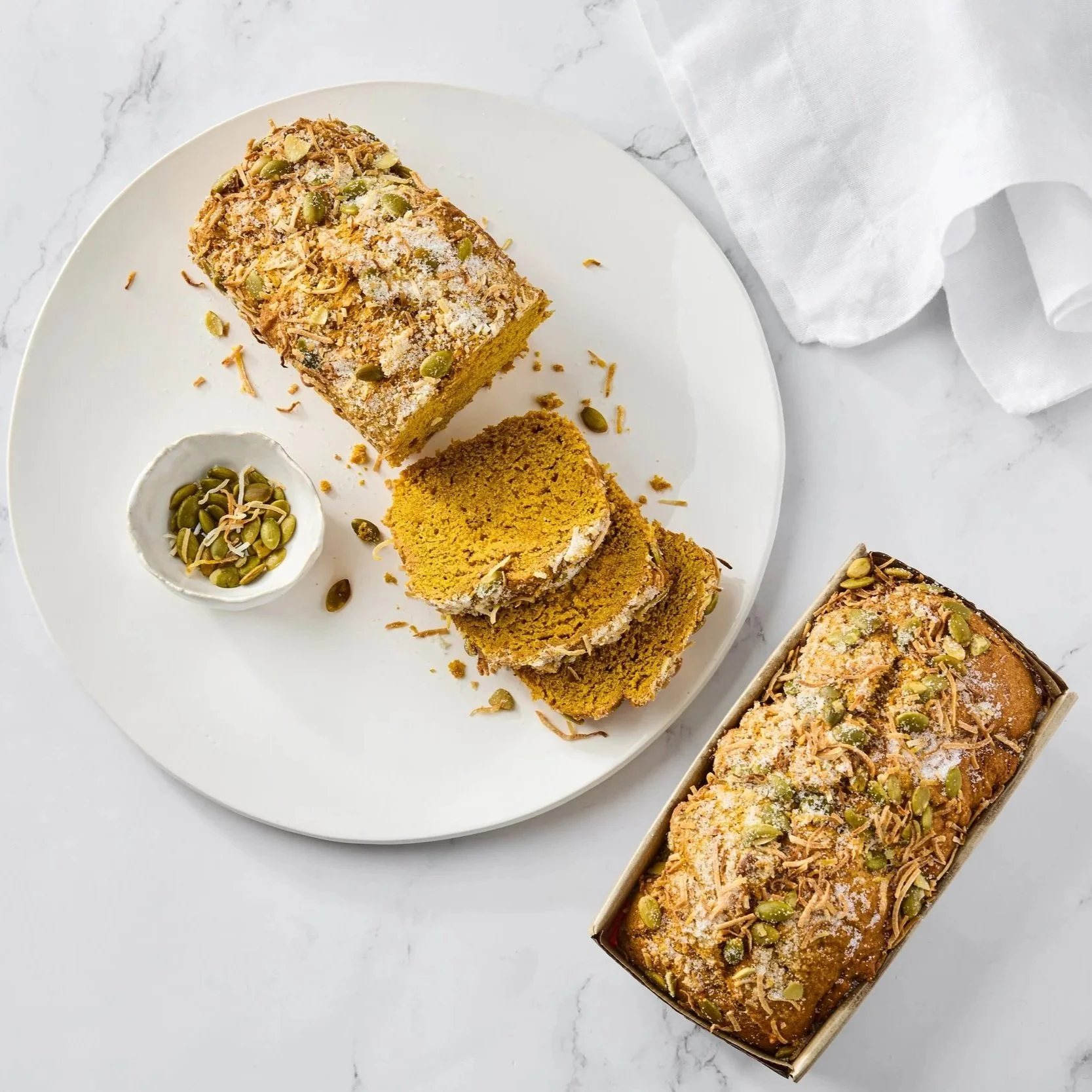 Pumpkin Bread with Toasted Coconut