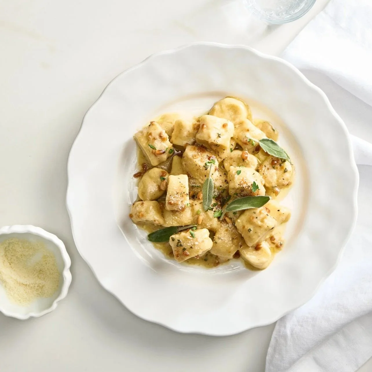 Ricotta Gnocchi with Pine Nut Brown Butter Sage Sauce