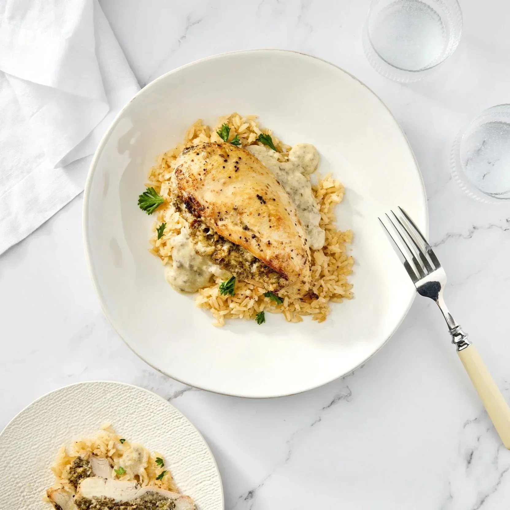Mushroom-Stuffed Chicken and Rice Casserole