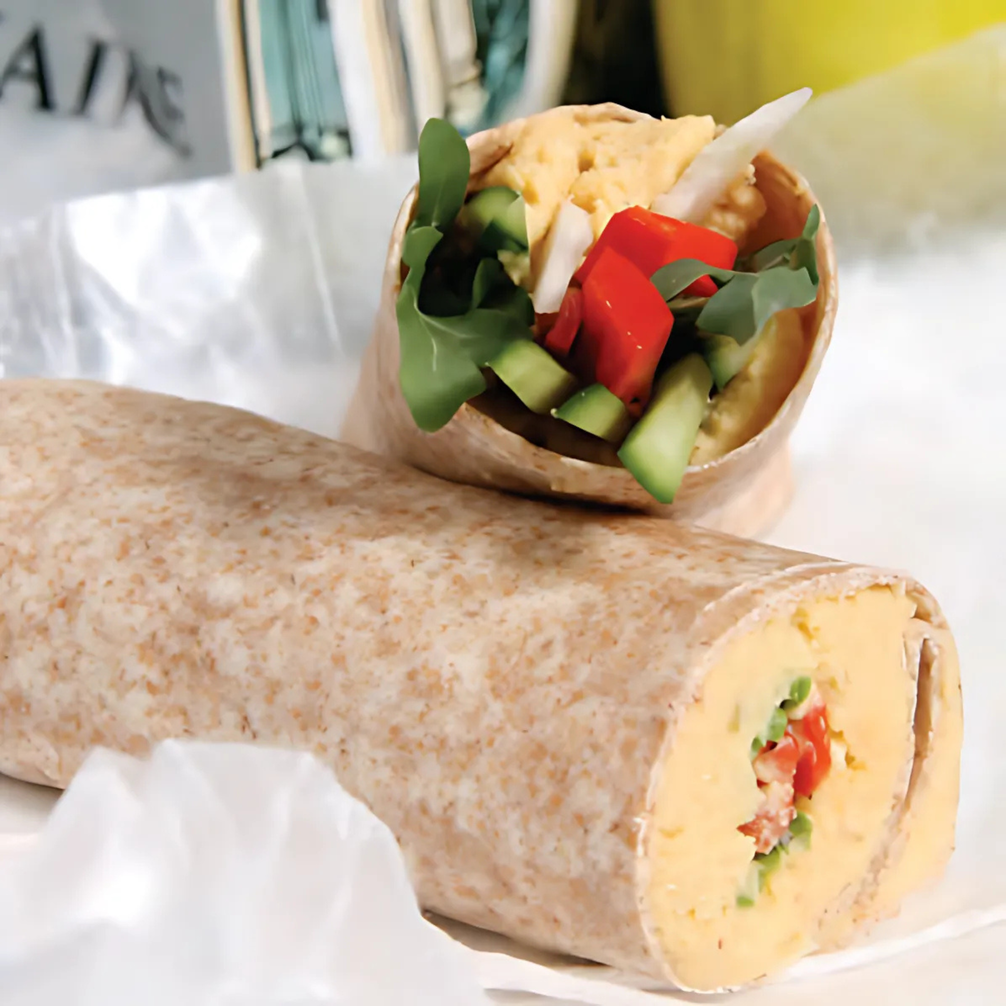 Roasted Red Pepper and Arugula Wrap