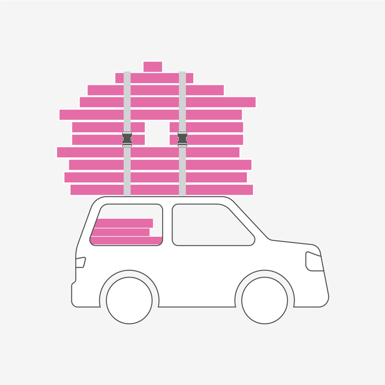 Flat pack on car