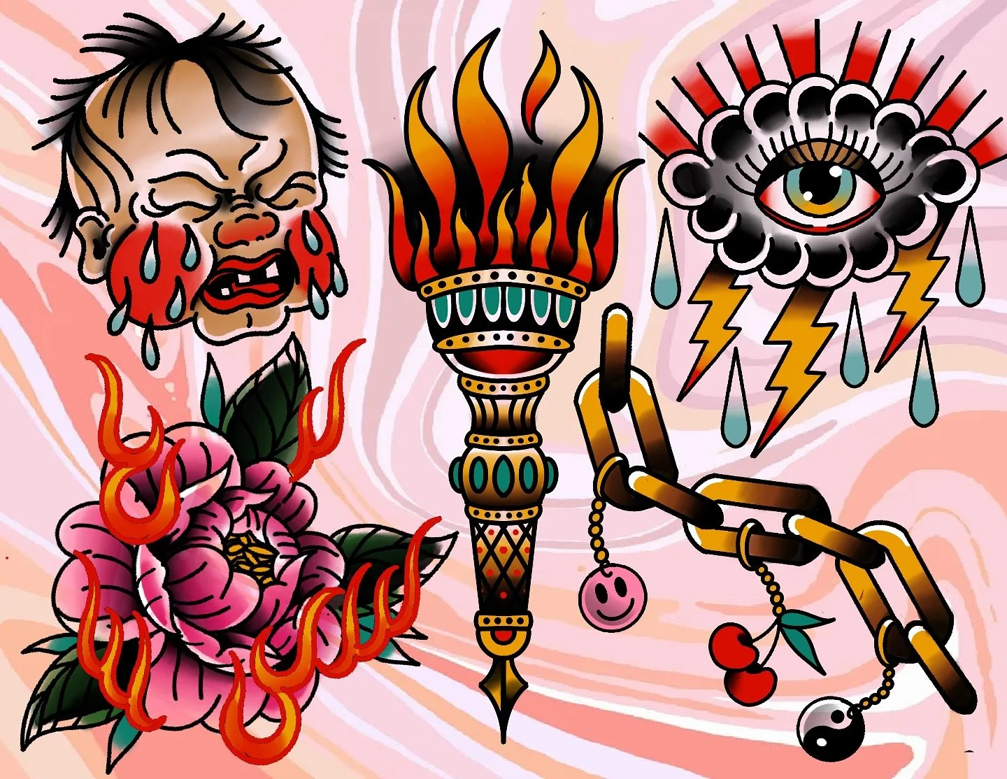 fresh flash hot off the presses for your viewing pleasure ☯️🍒 I&rsquo;m more than happy to make any edits or adjustments (especially if you wanna add different charms on your chain) I&rsquo;m thinking about making a flash of a bunch of different cha