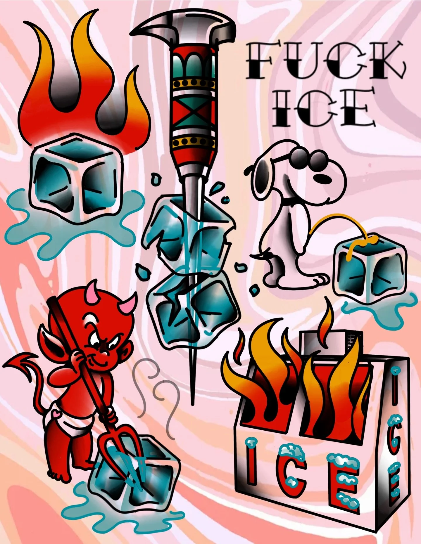 fuck ice 🧊🔥 

50% of all proceeds from these designs will go towards a fundraiser for @casasanjosepgh as well as the @aclu_nationwide &mdash; money talks and baby I&rsquo;m trying to scream at the top of my lungs if ya know what I mean 🗣️

all des