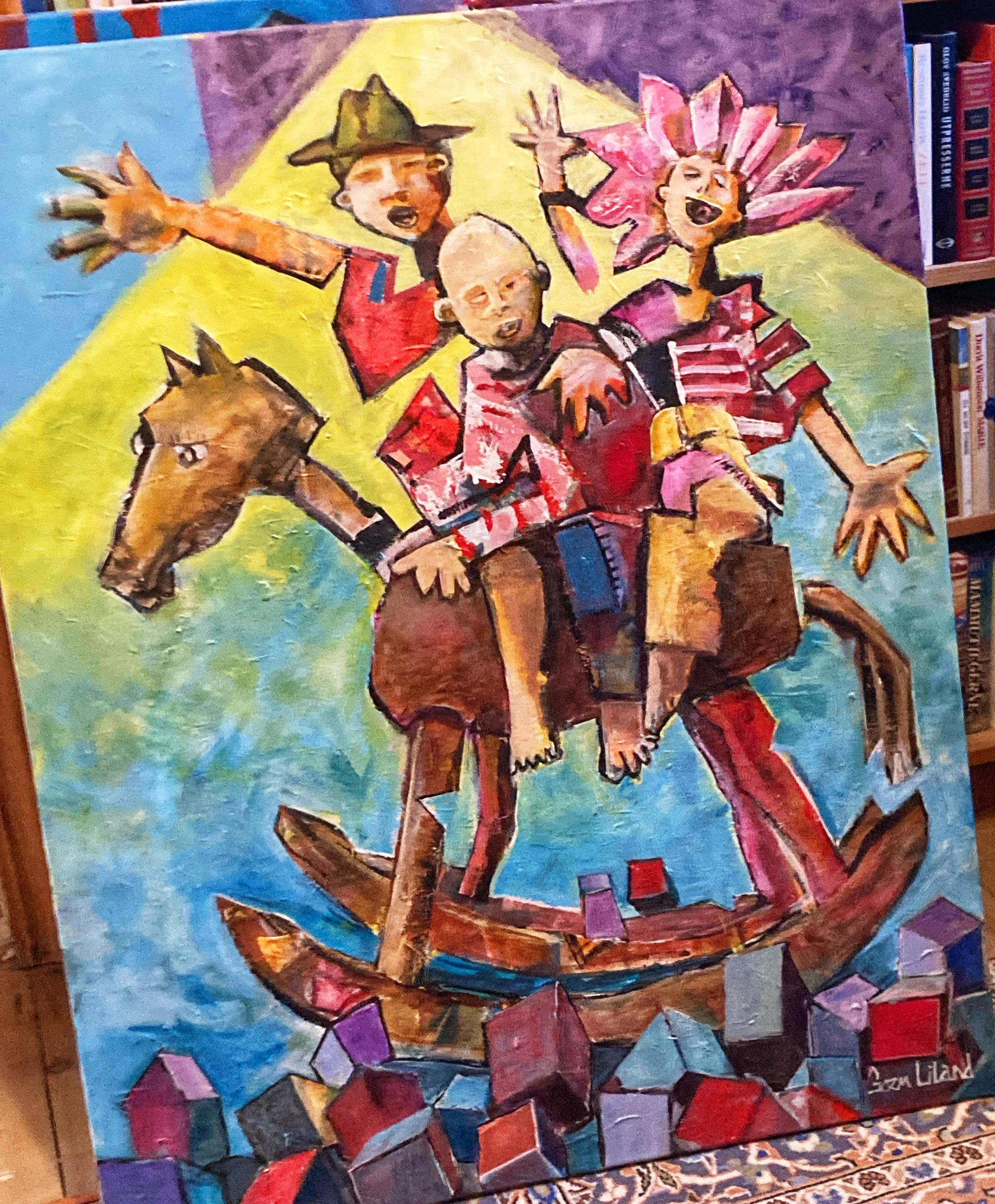 (116)  Gyngehest 80 x 100 cm