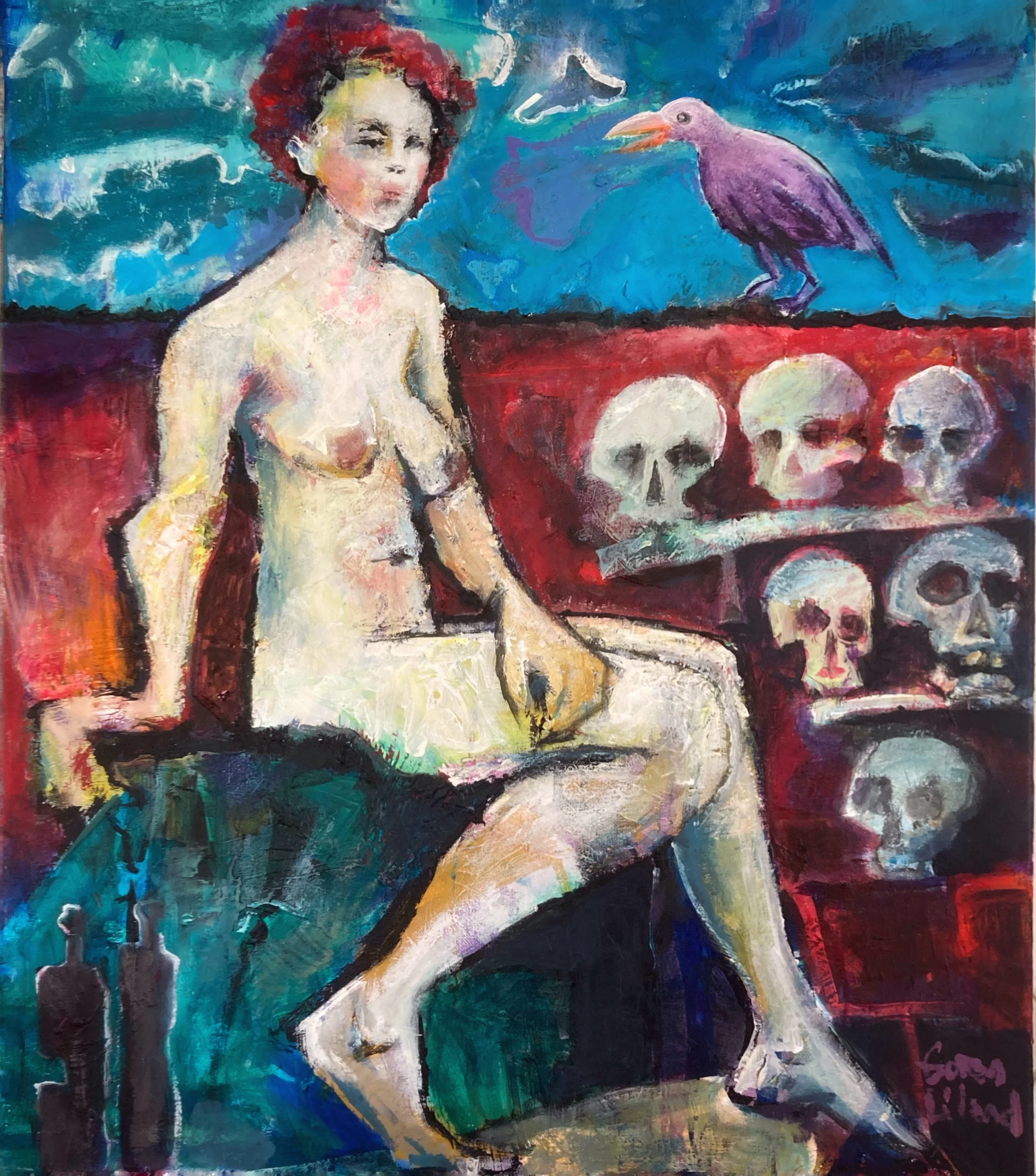 (158)   The ancestors stories 70 x 80cm (?) 