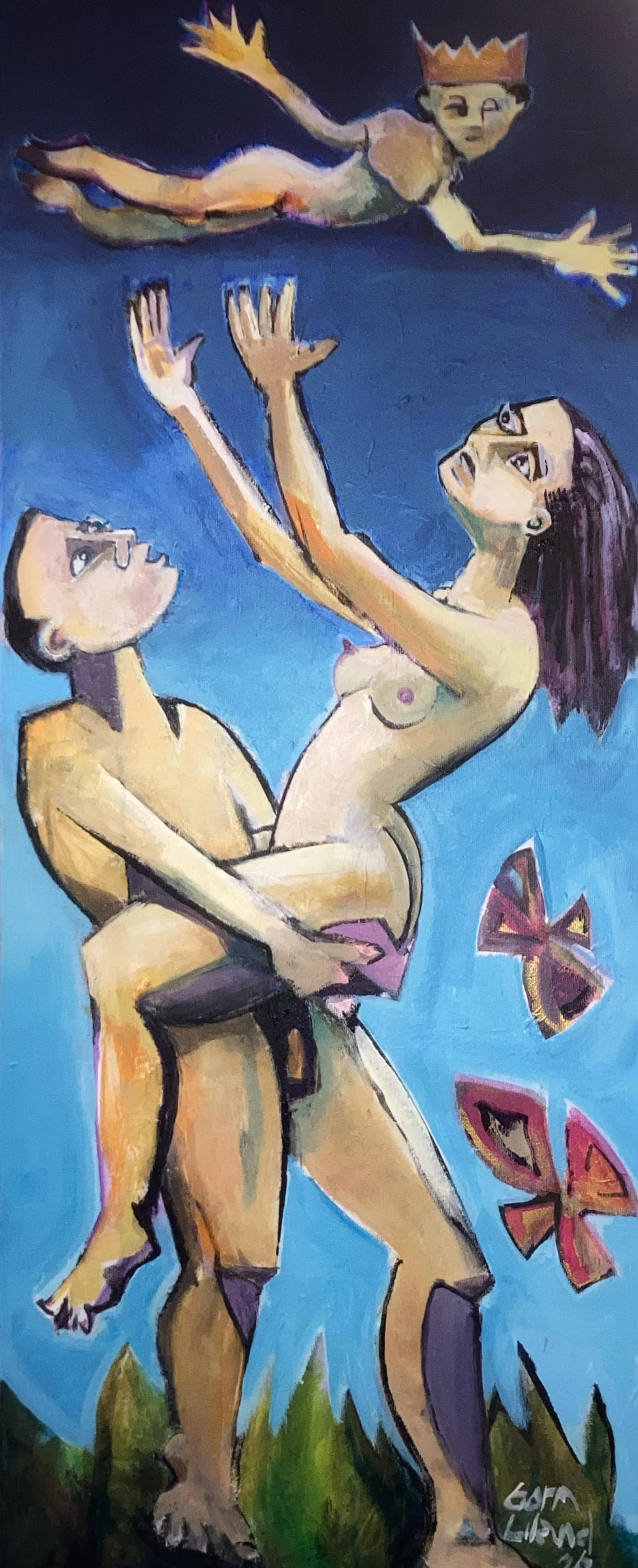 (157)  Learning to fly solo  100x40cm