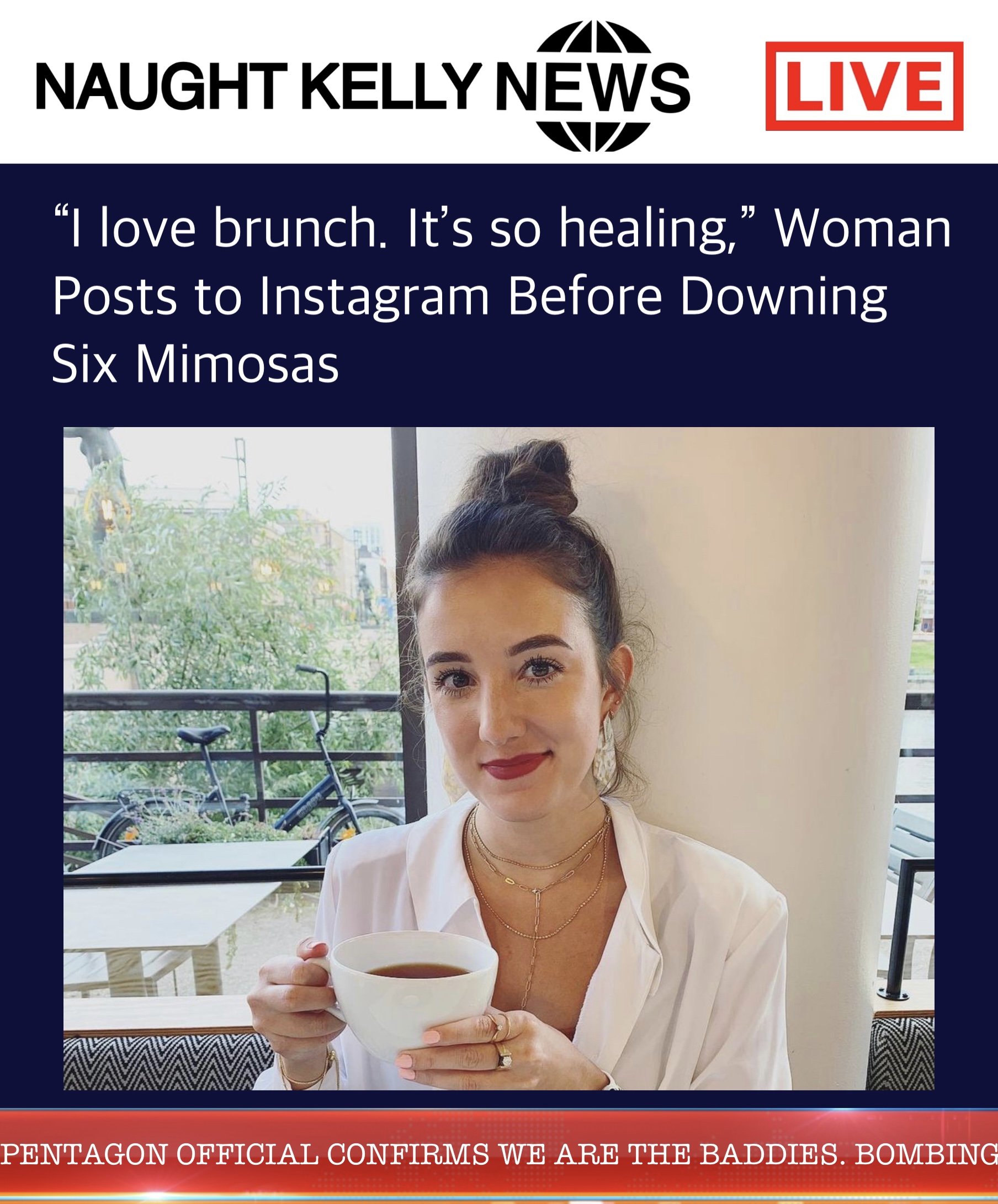 "After a weekend of drinking, nothing compares to a good meal with good friends," she slurs to the Lyft driver.