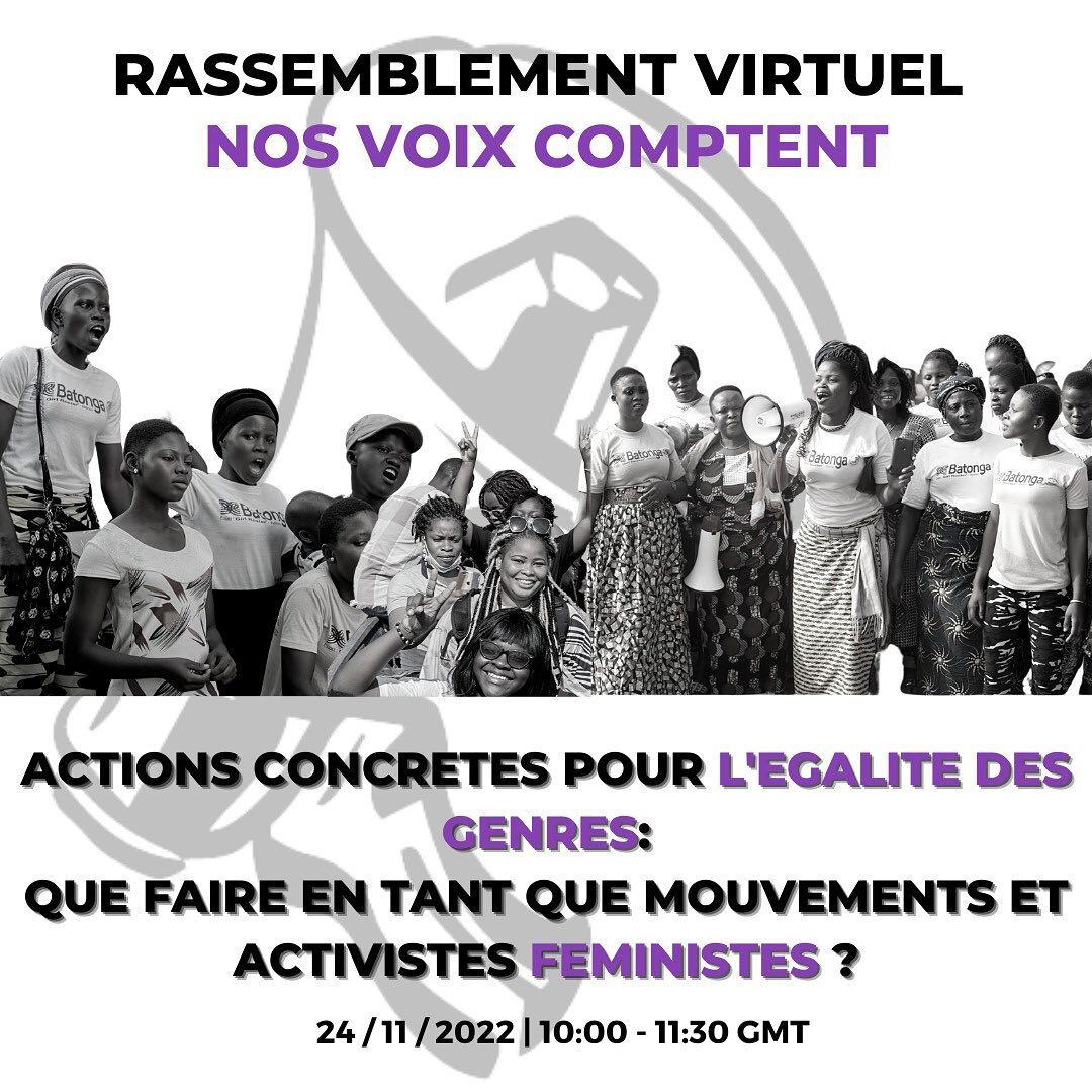 Vous &ecirc;tes invit&eacute;s au Premier RASSEMBLEMENT VIRTUEL de NOS VOIX COMPTENT. 
Un &eacute;v&eacute;nement en ligne qui sera riche avec des intervenant.e.s de qualit&eacute;. 
Nous discuterons des actions concr&egrave;tes &agrave; poser pour l