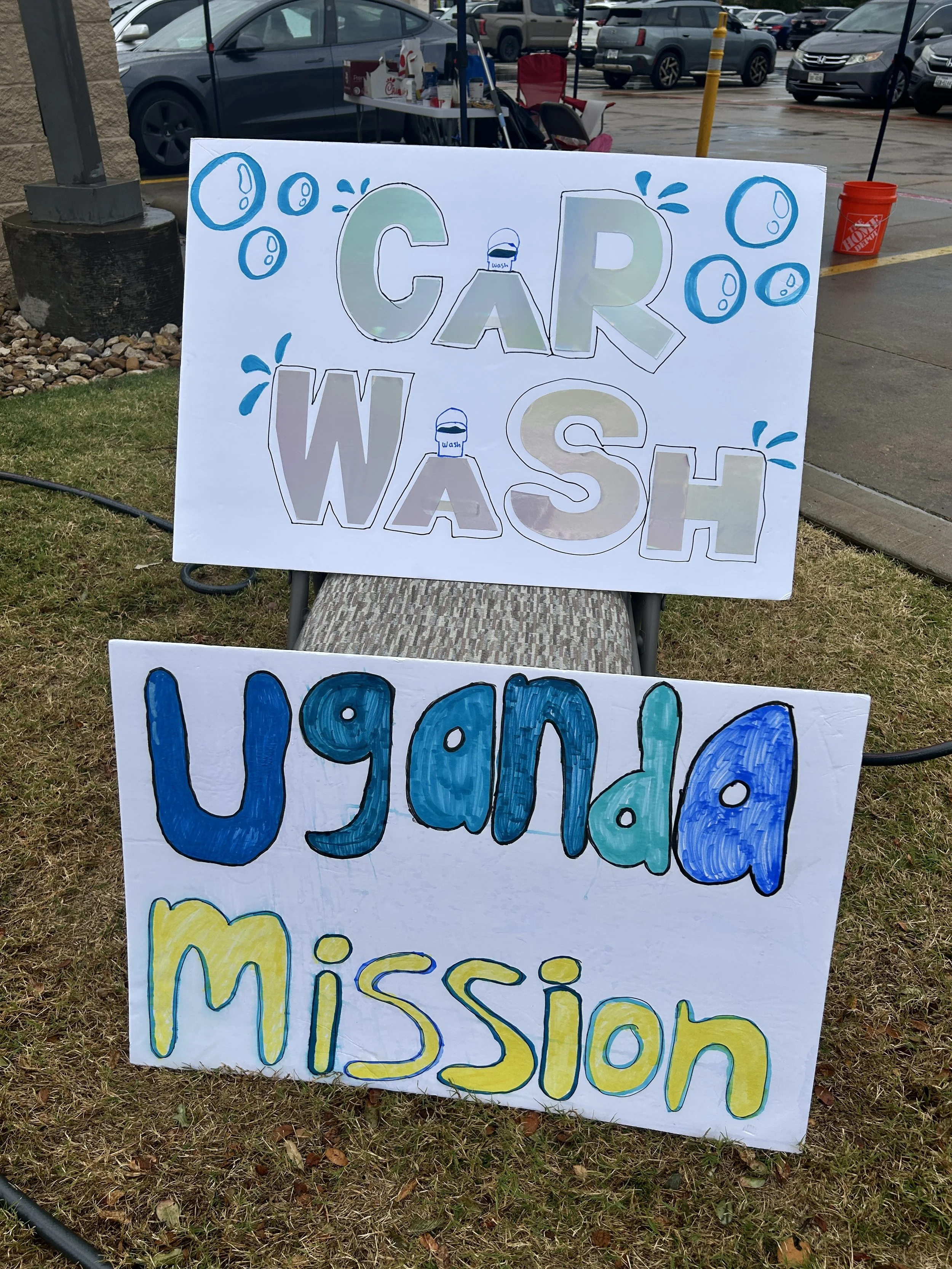 Car wash by Korean Southwestern Baptist Church at Chick-fil-A to raise money for Uganda Missions